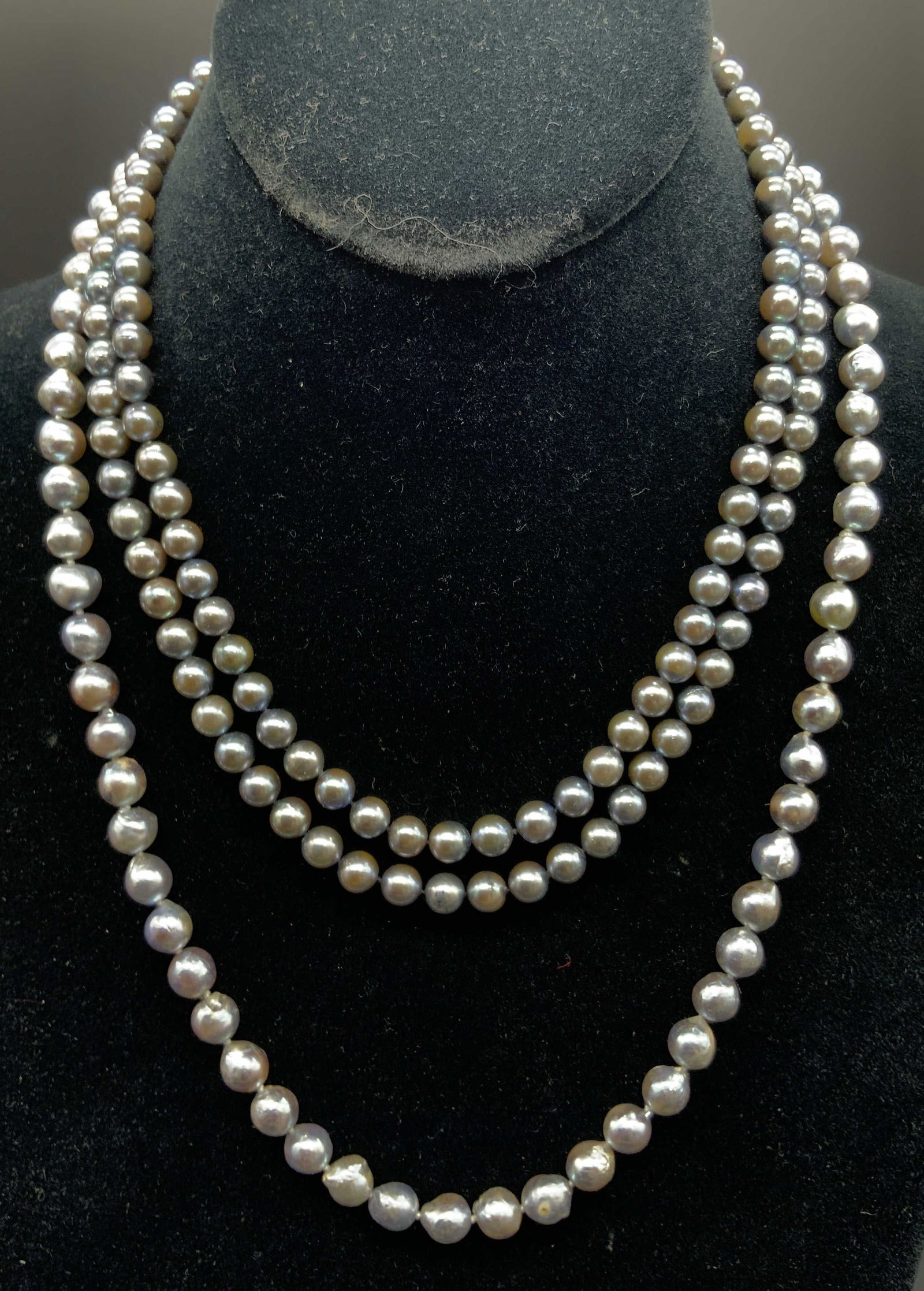 Lot 2 Tahitian Pearl Necklaces W/ 14K Gold Clasps (1 of 17)