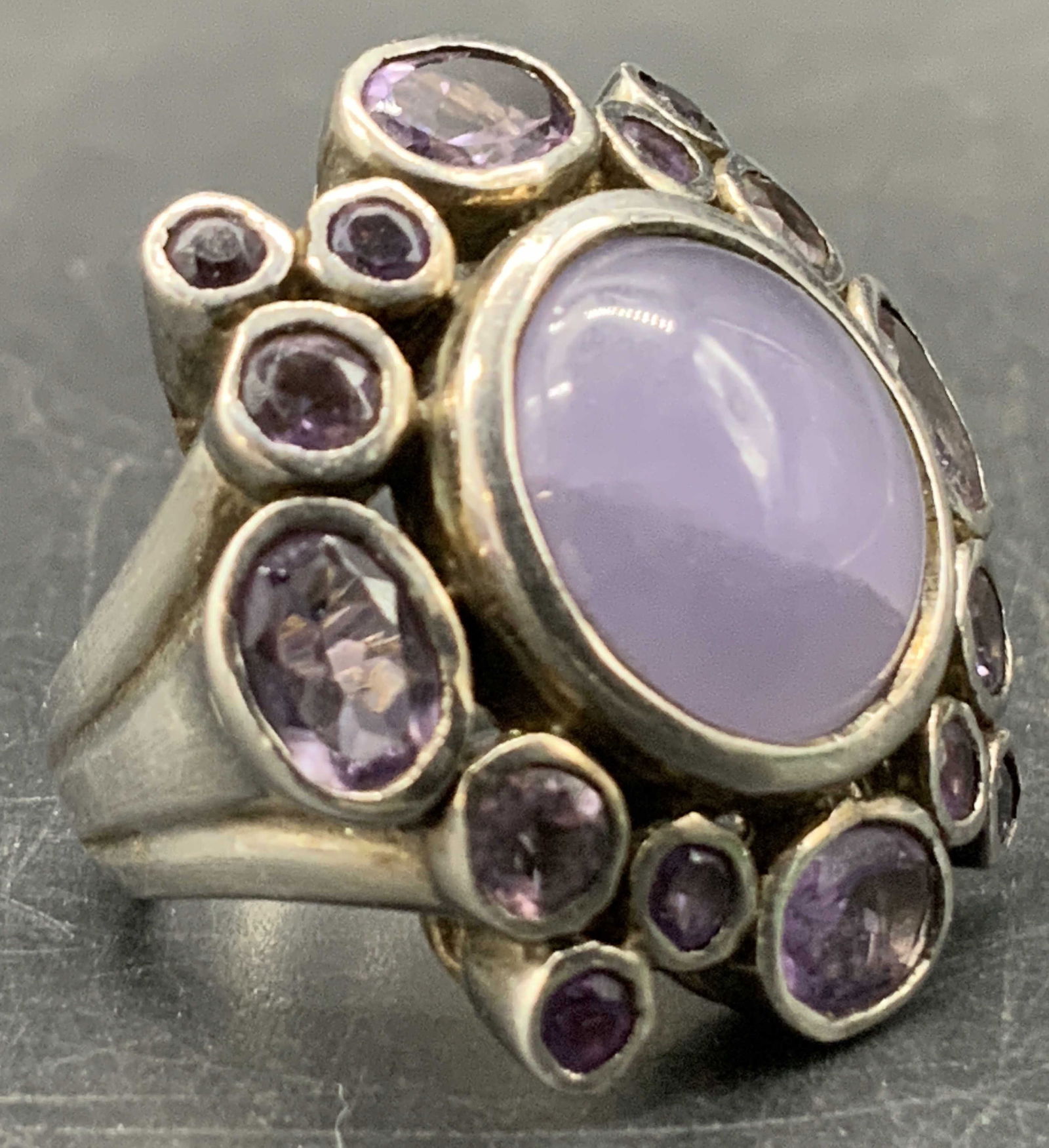 Sterling Silver Amethyst Statement Ring, Jewelry (1 of 12)
