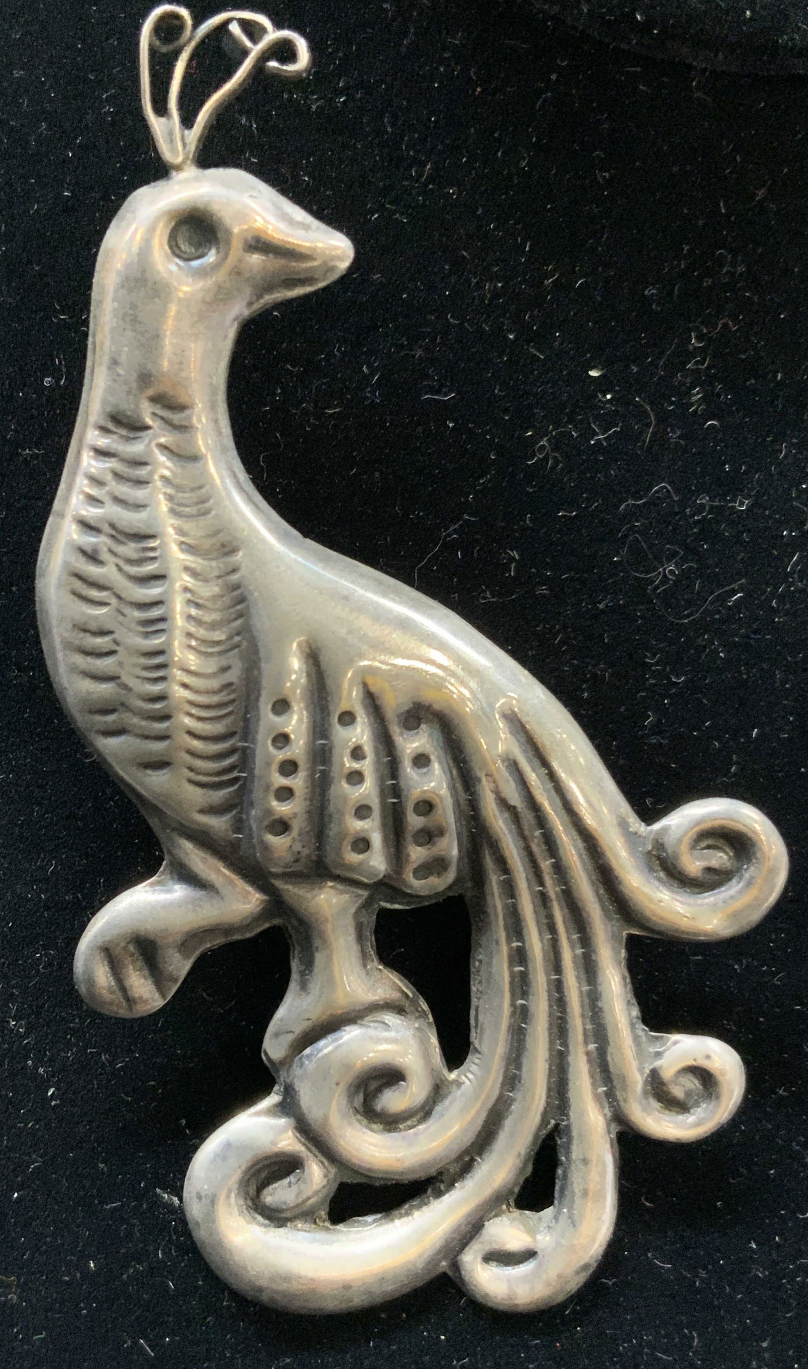 Coro Sterling Silver Peacock Brooch, Mexico (1 of 7)