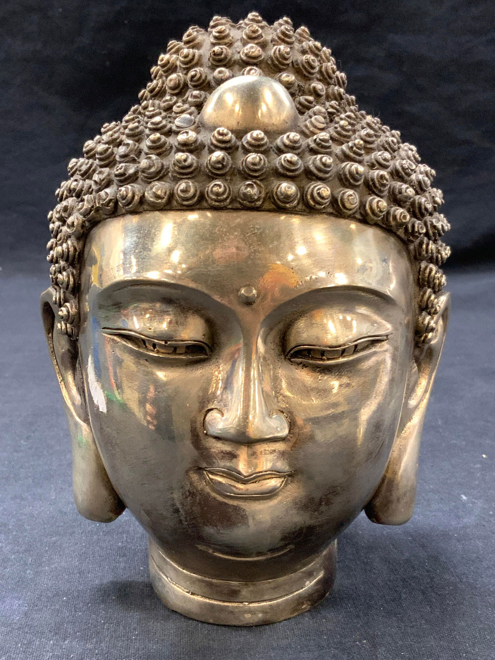 Vintage Tibetan Silver Tnd Buddha Head Sculpture (1 of 7)
