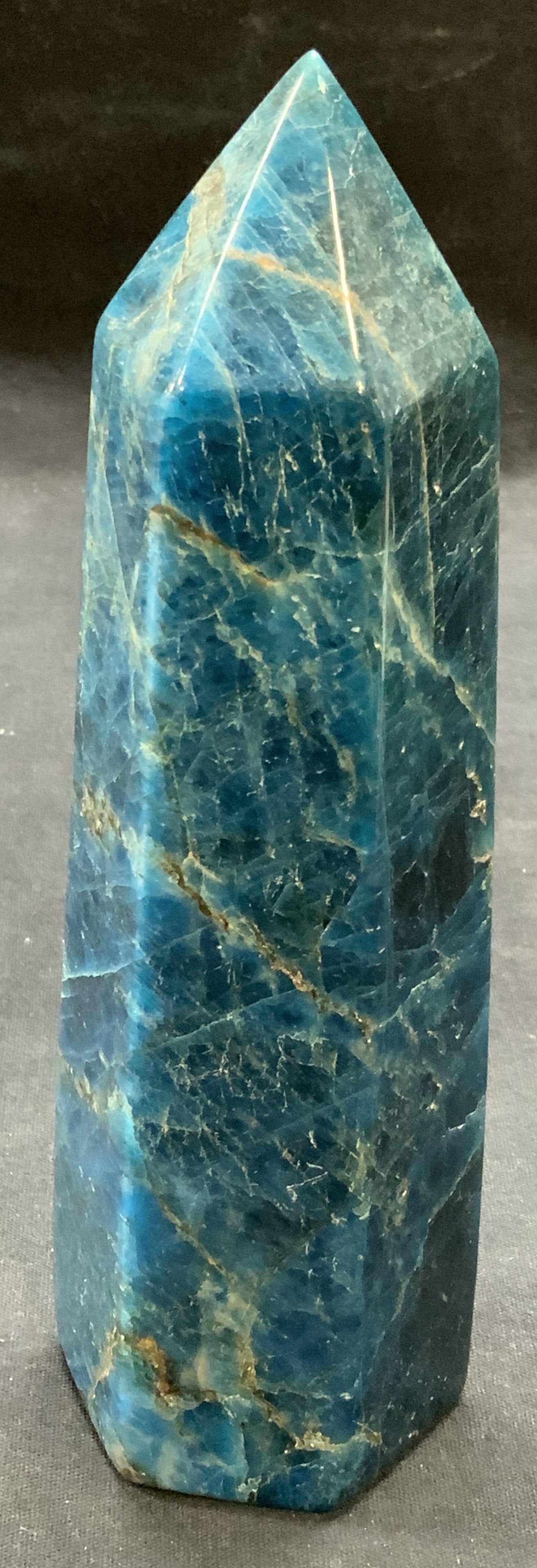Polished Blue Apatite Gemstone Obelisk Tower (1 of 6)
