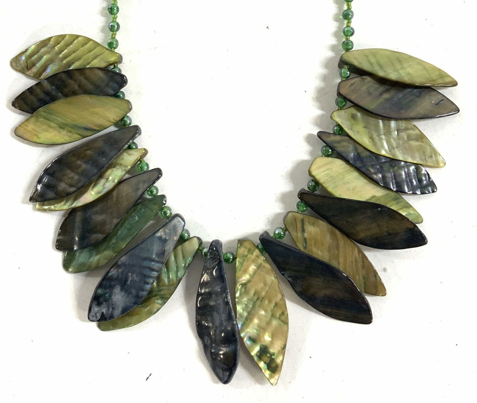 Handmade Mother of Pearl & Glass Bead Necklace (1 of 7)