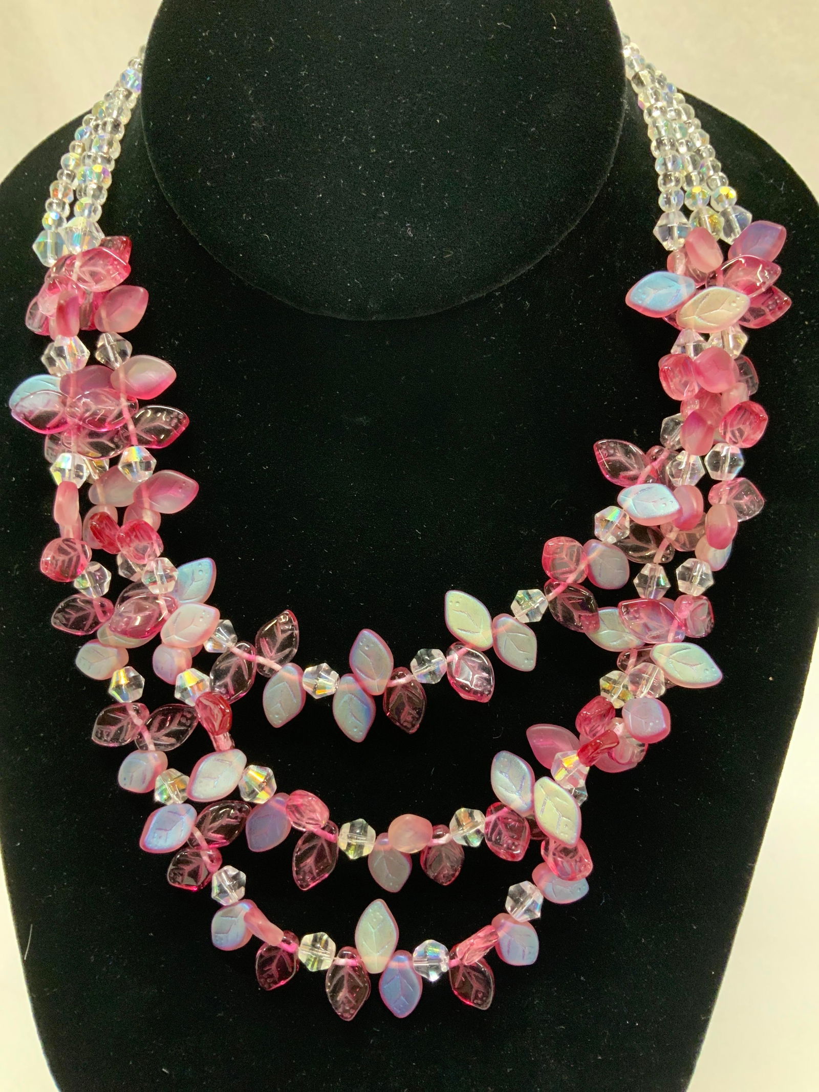 Handmade Aurora Borealis Glass Bead Neck (1 of 6)