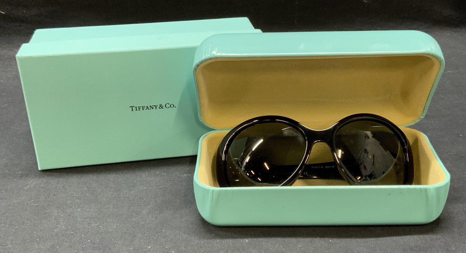 TIFFANY Black Crystal Sunglasses, Case & Box (1 of 9)