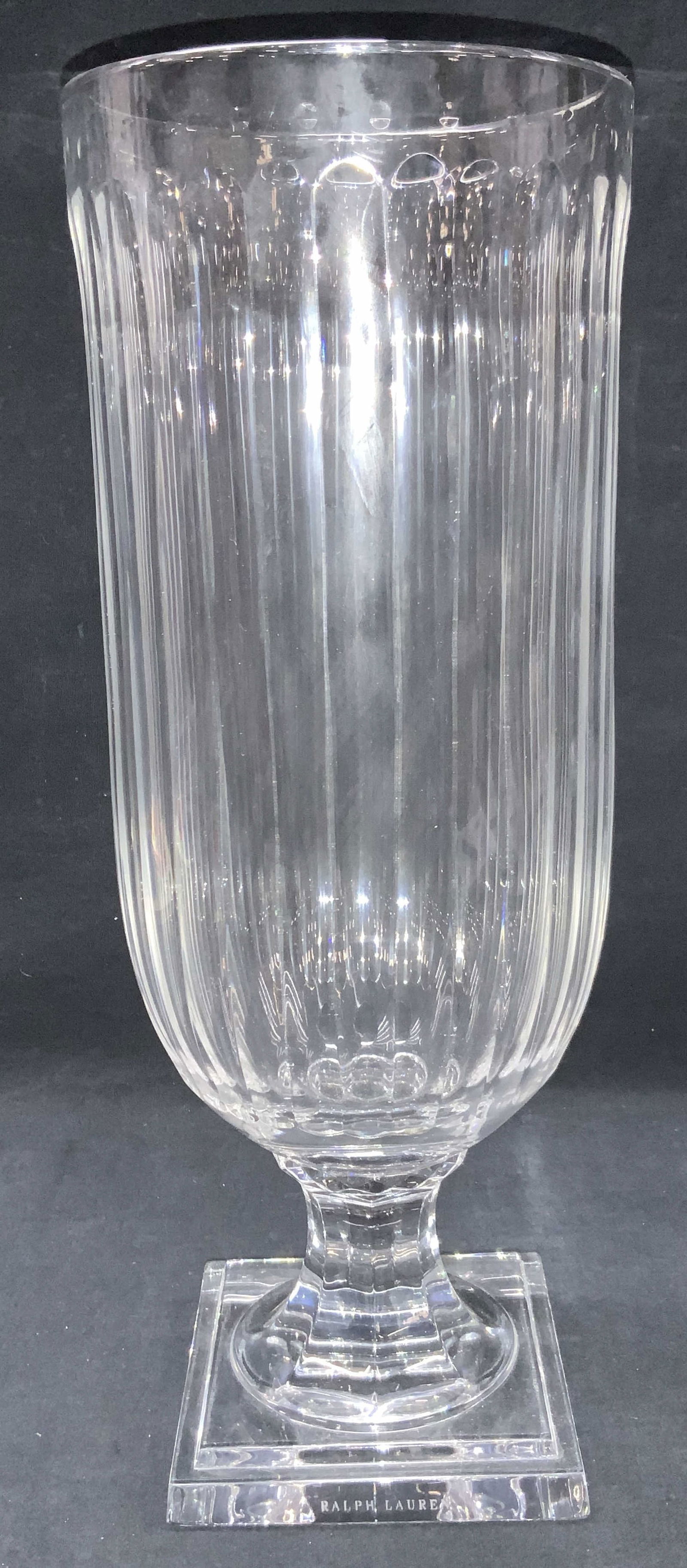 RALPH LAUREN Sgd Crystal Pedestal Vase (1 of 8)