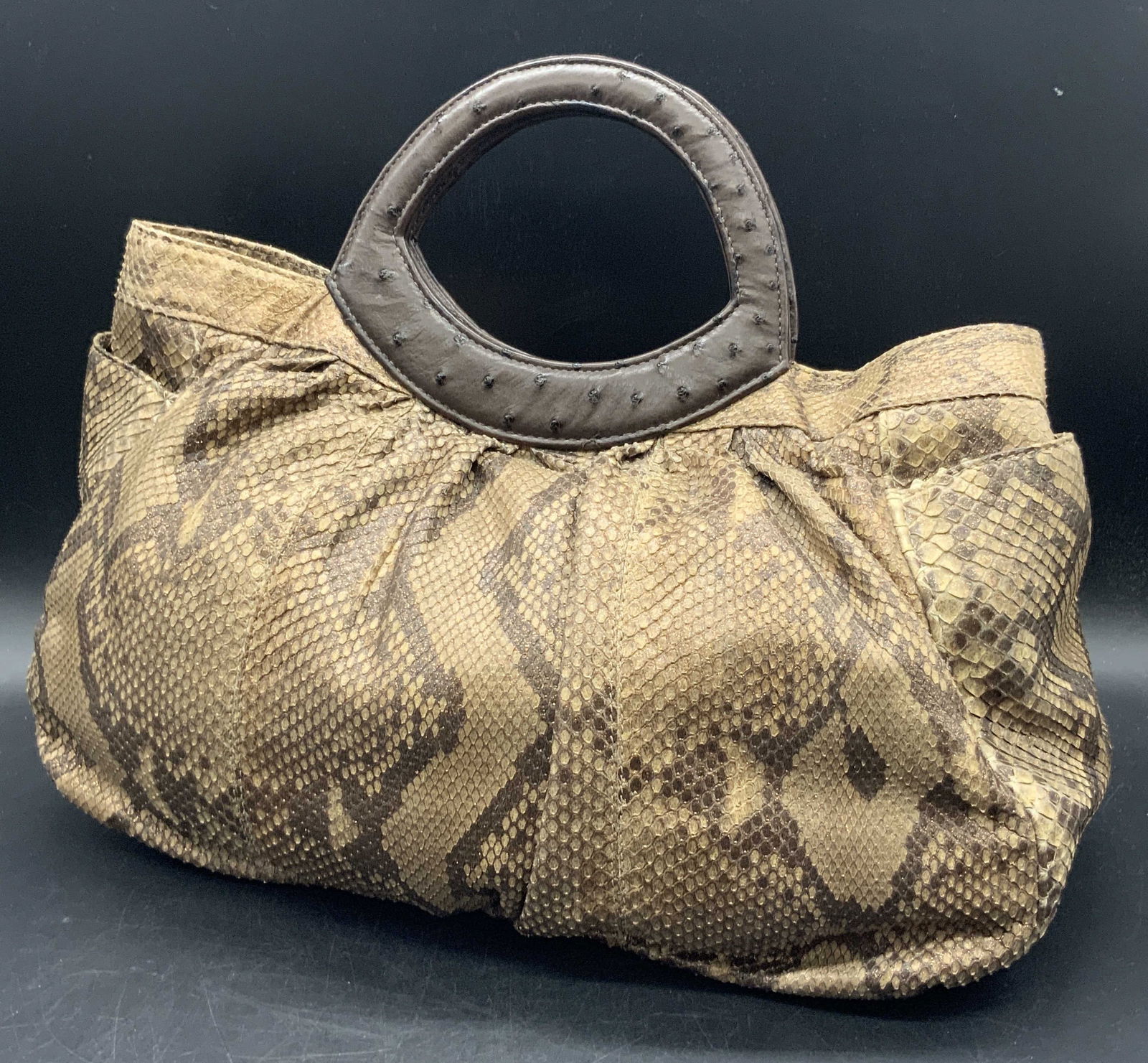 LAI Pamela Python & Ostrich Handle Purse (1 of 20)