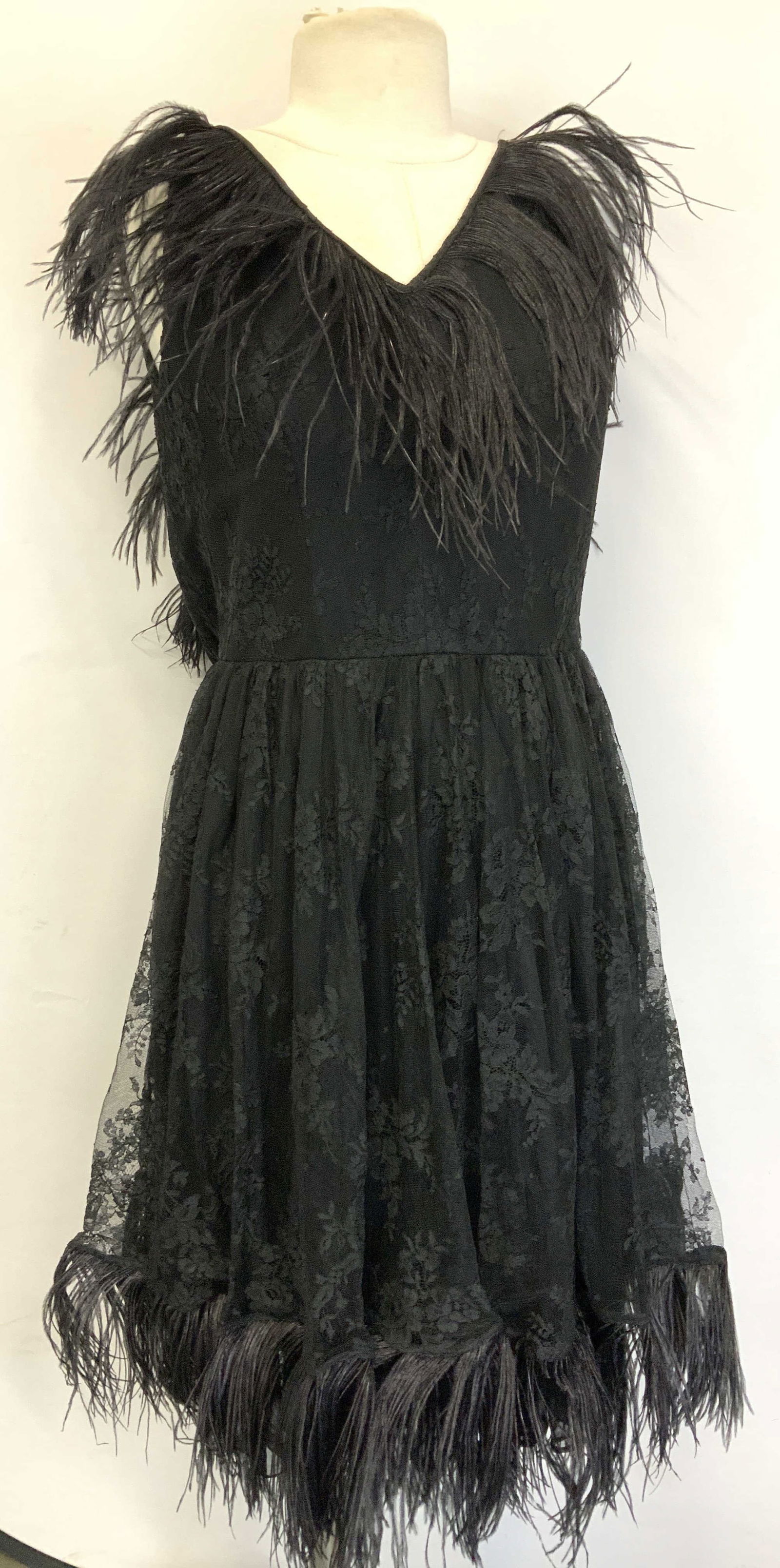 Lace/Ostrich Feather Cocktail Dress, Bill Blass (1 of 12)