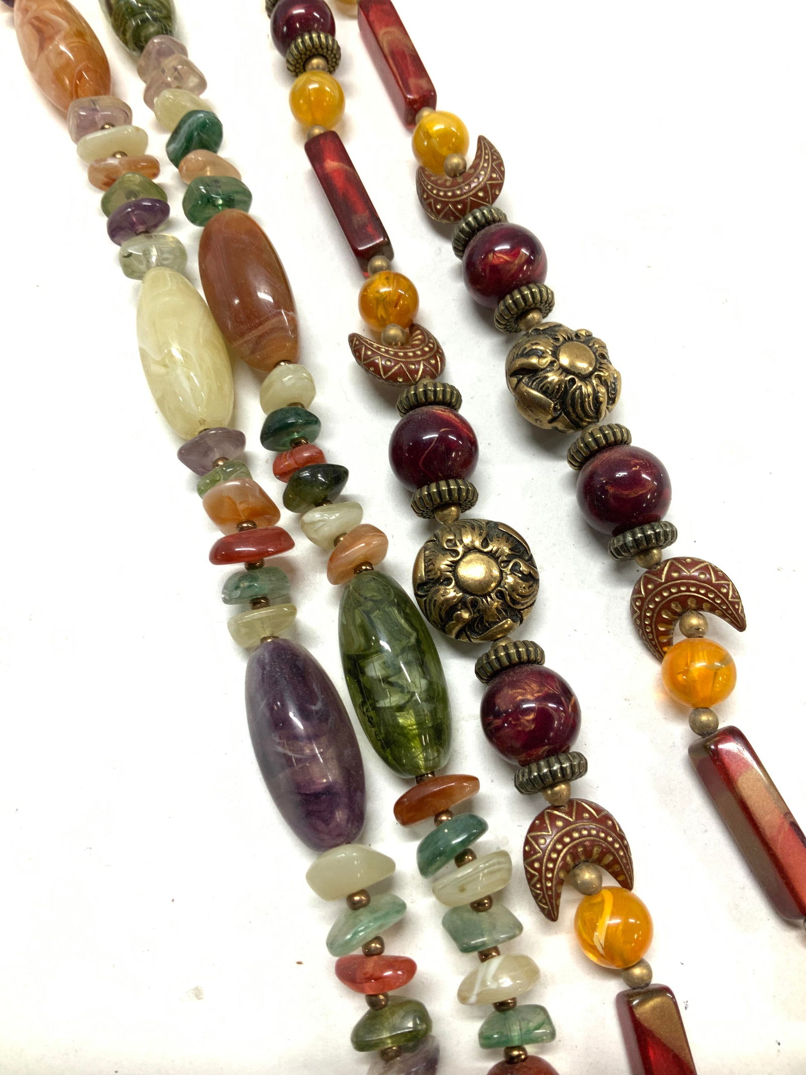 Lot 2 Lightweight Handcrafted Bead Necklaces (1 of 6)