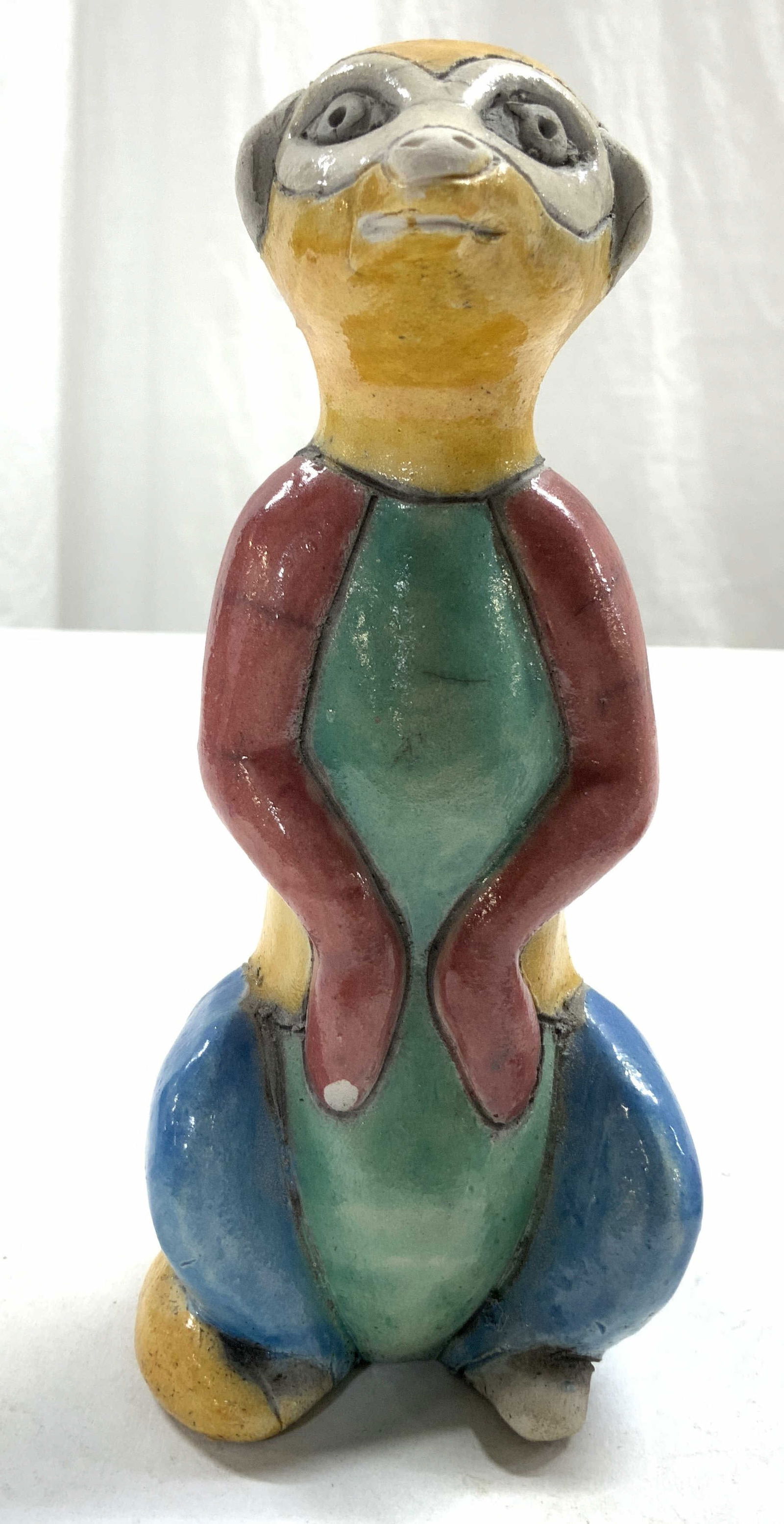 RAKU Handmade Ceramic Meerkat Figure Sculpture (1 of 6)