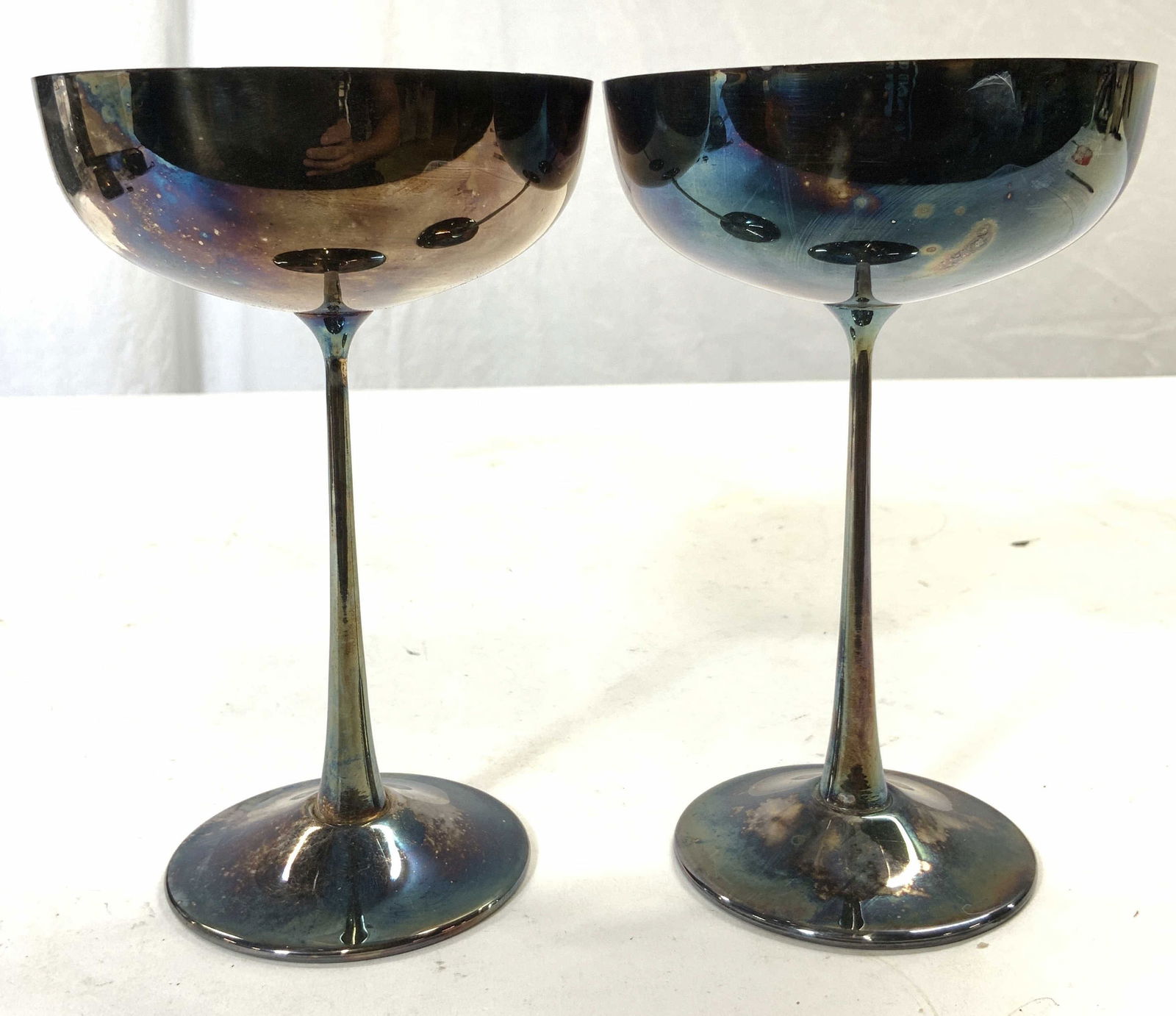 EL DE UBERTI Pr Silver Plated Goblets W Box ITALY (1 of 7)