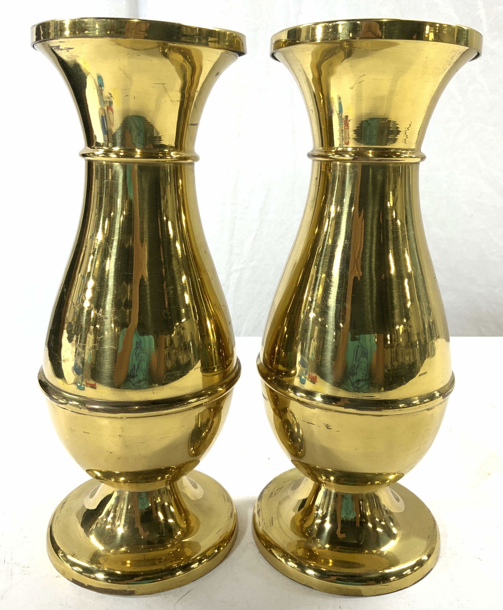 Pr Vintage Swiss Brass Candlesticks C 1964 (1 of 7)