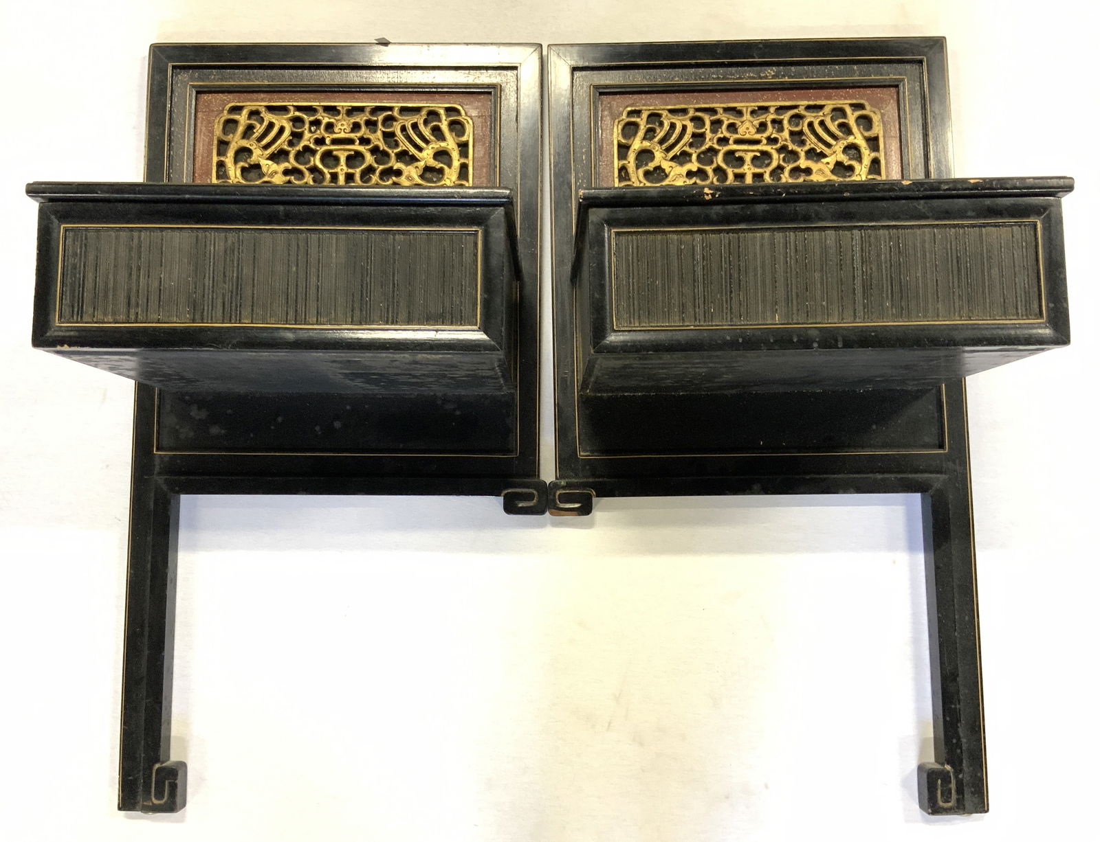 Pr Asian Lacquered Wall Mount Drawers (1 of 10)