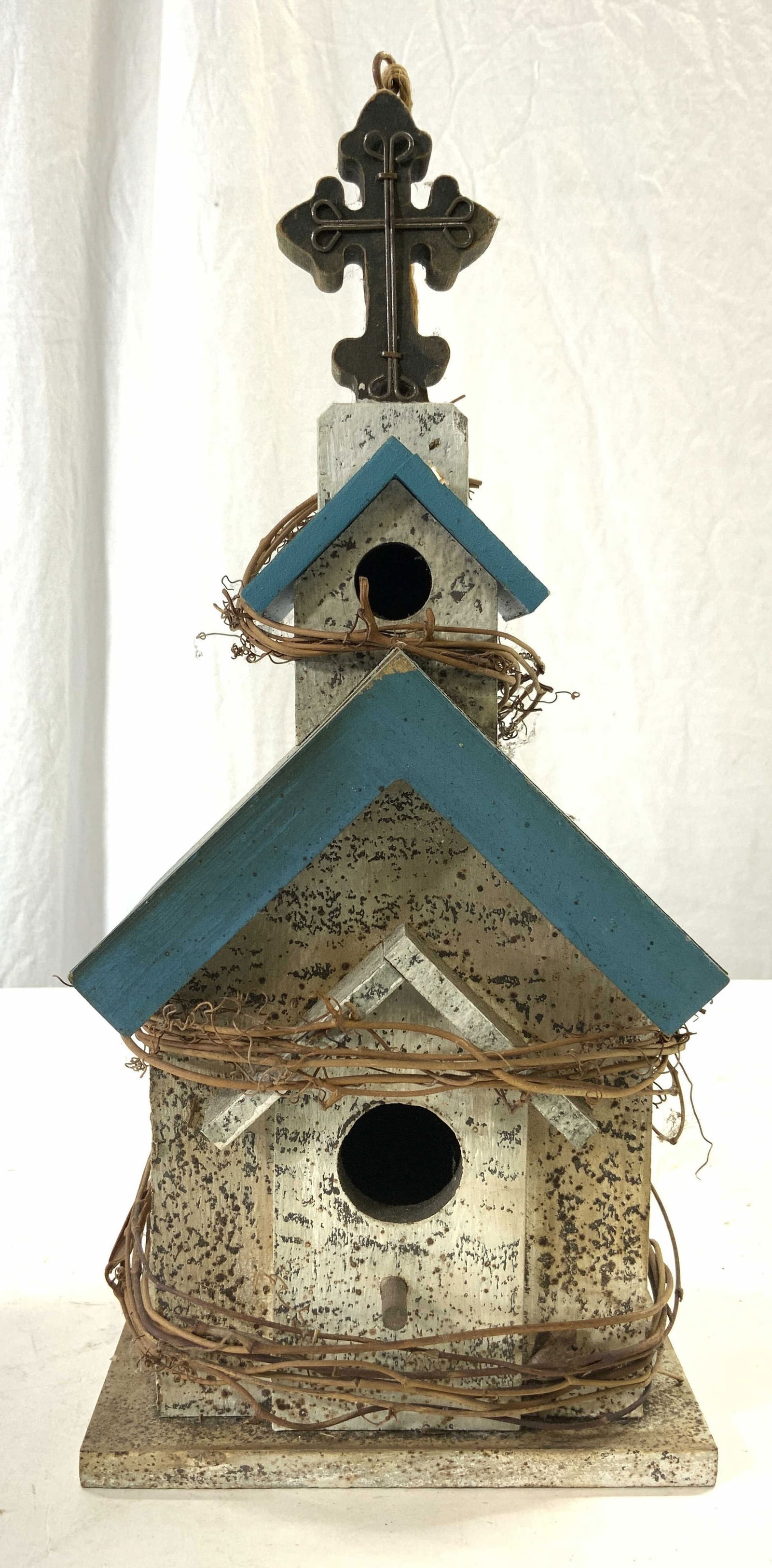 Vintage Hand Crafted Wooden Church Birdhouse (1 of 8)