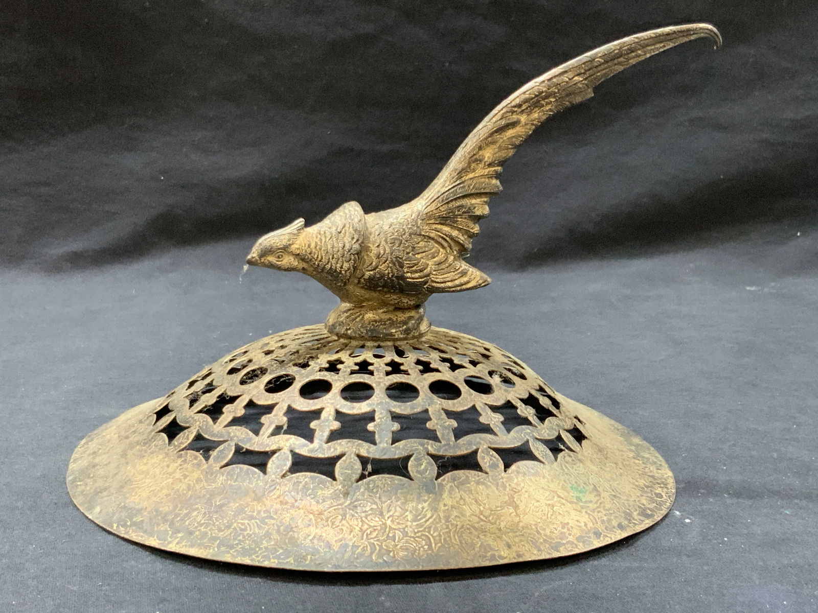 Silver Plate Floral Bird Tabletop Accessory (1 of 7)