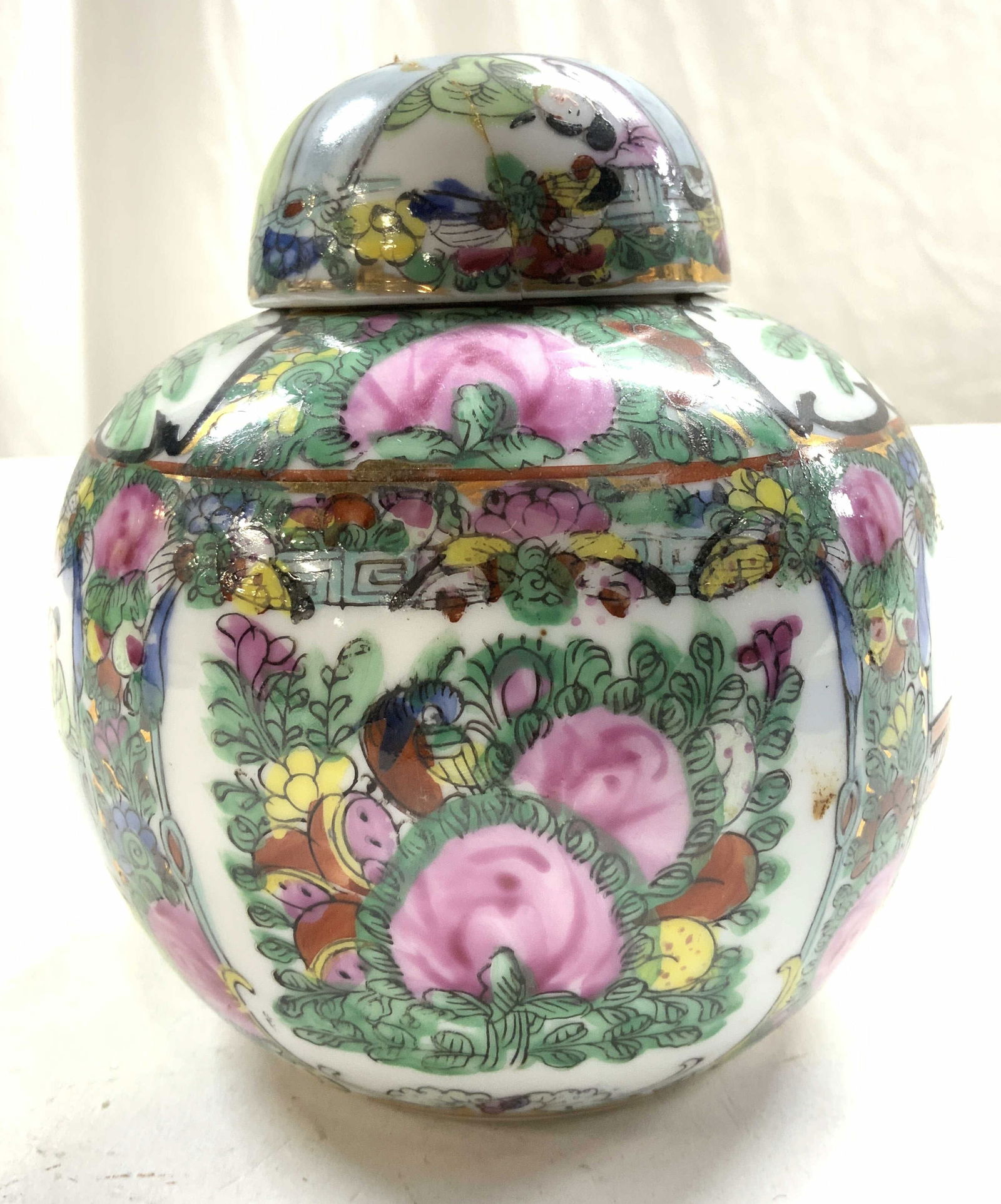 ACF Hand Painted Lidded Asian Ginger Jar (1 of 6)