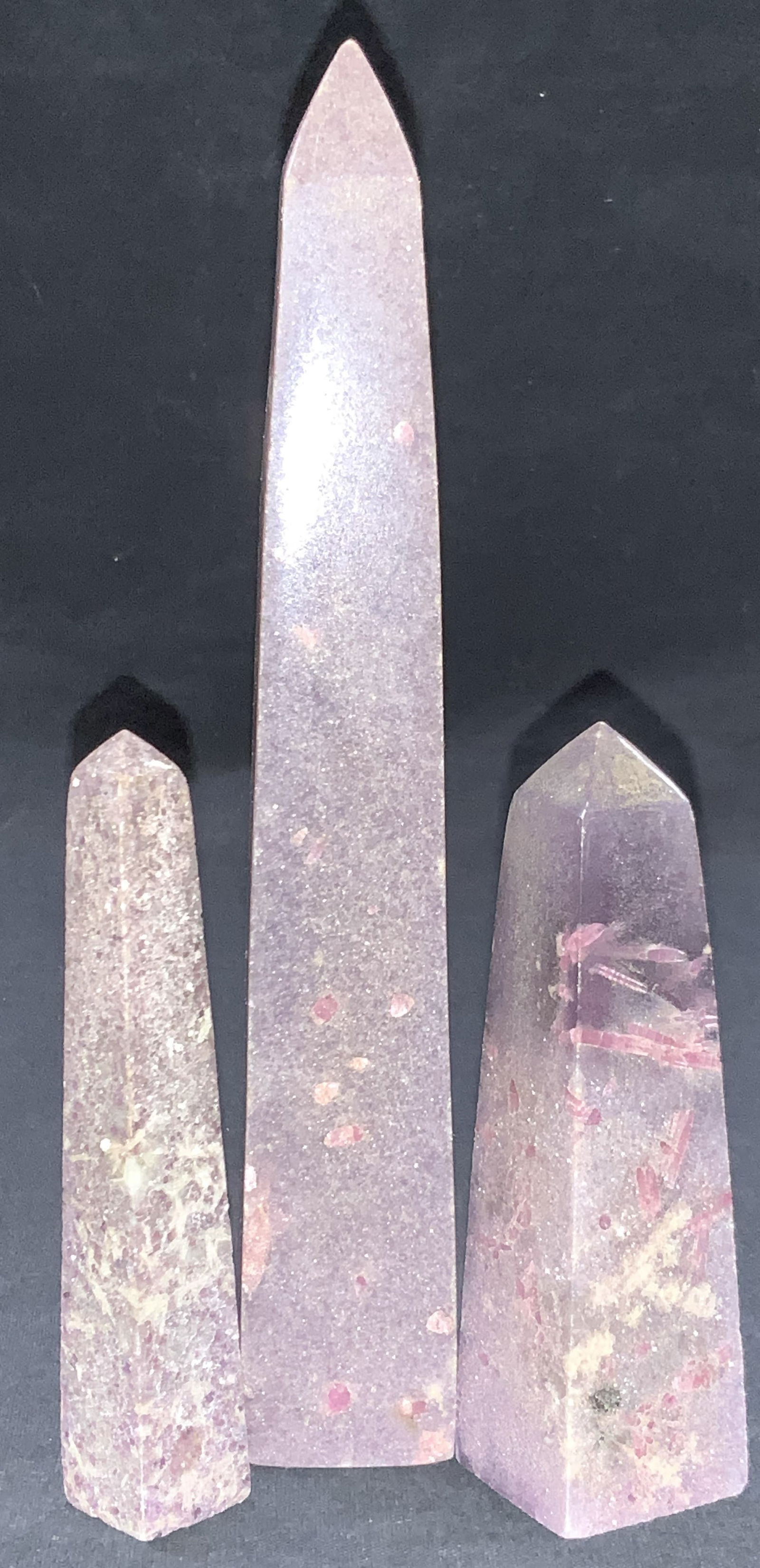 3 Natural Stone & Strawberry Quartz Obelisks (1 of 11)