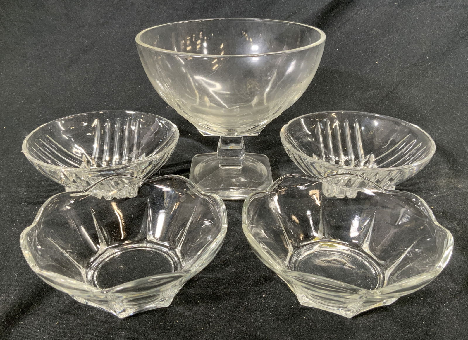Lot 5 Glass Compote & Dessert Bowls Vessels (1 of 6)