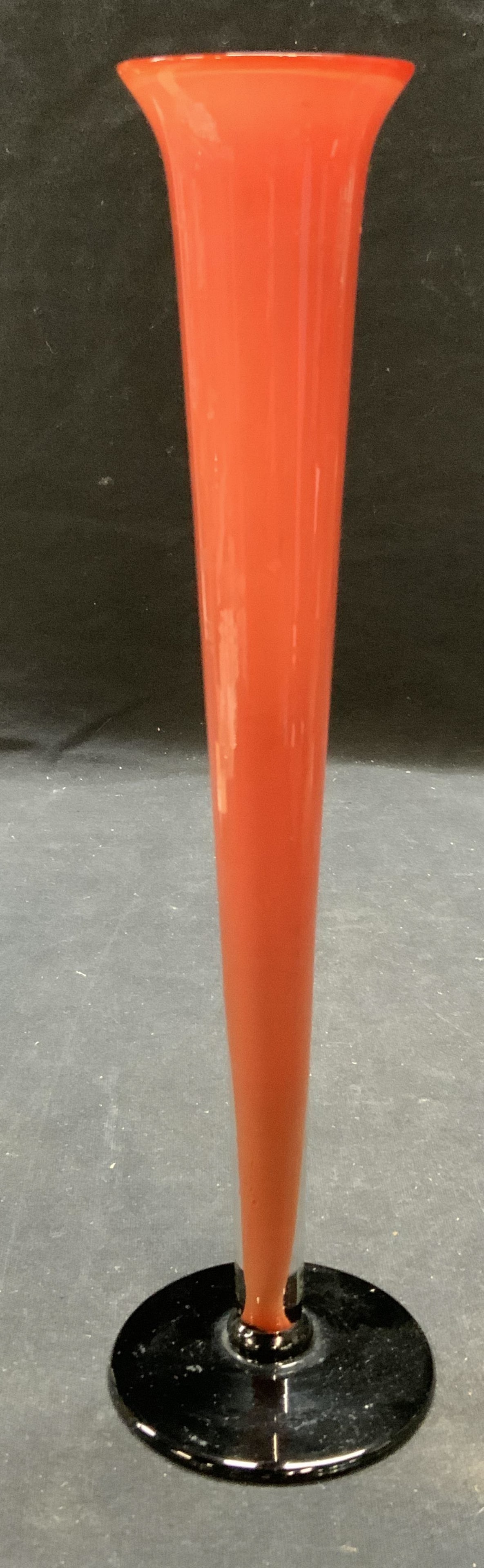 Red Hand Blown Art Glass Fluted Vase (1 of 7)