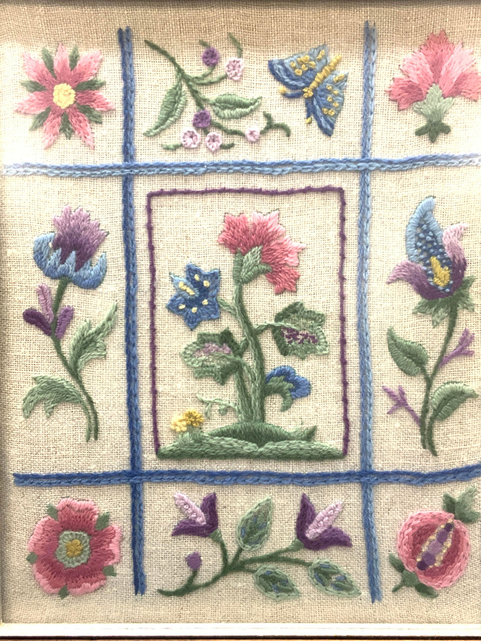 Framed Floral Needlepoint Panel Art (1 of 8)