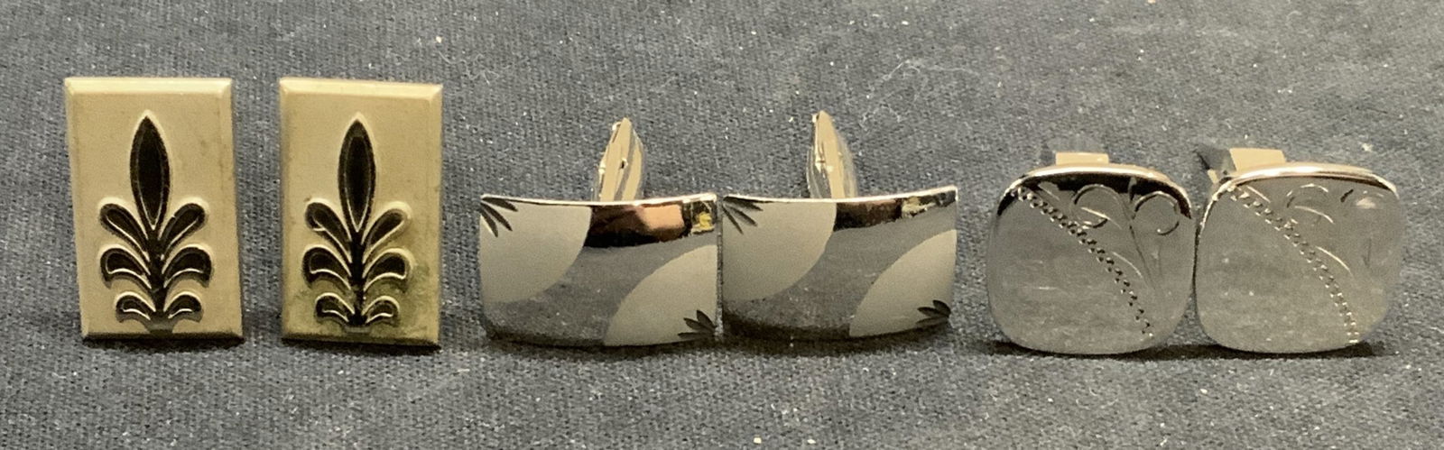 Lot 3 Sterling Silver & Swank Cuff Links (1 of 7)