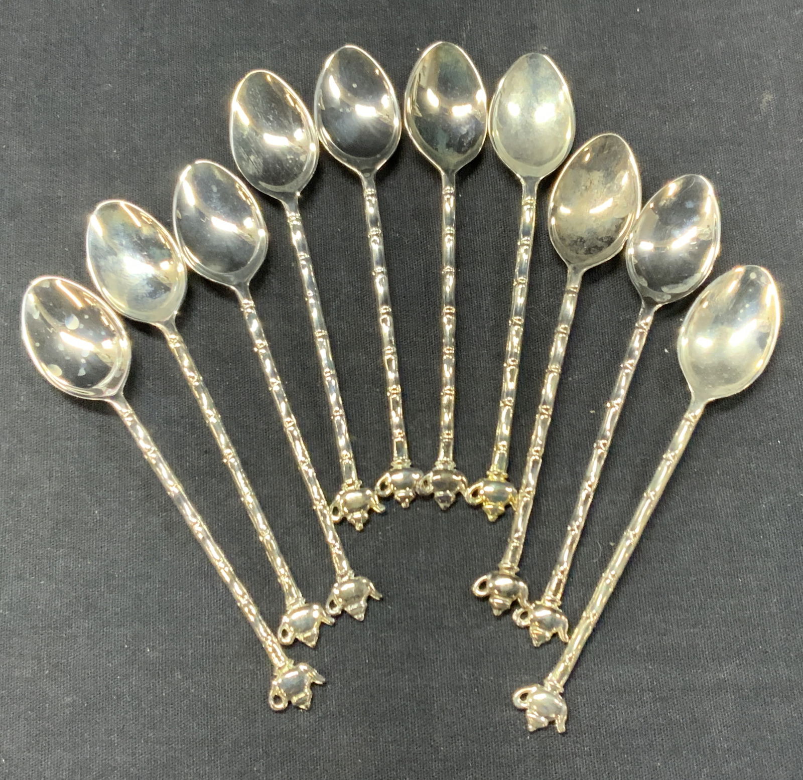 Set 10 Silver Plate Over Brass Demitasse Spoon (1 of 7)