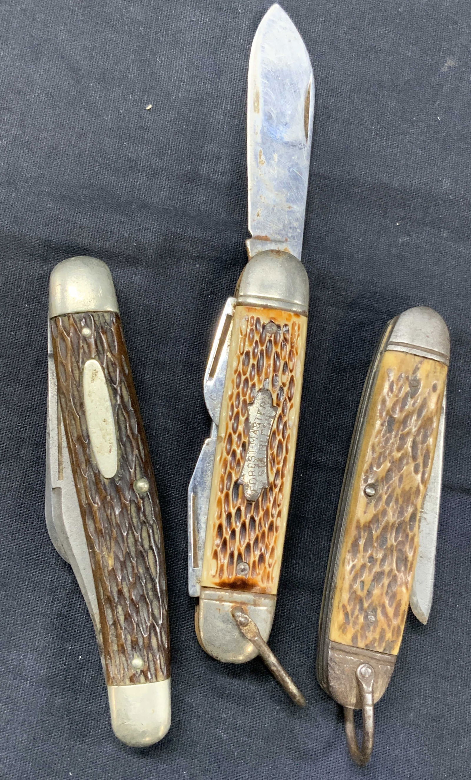 3 Vintage Steel & Antler Multitool Pocket Knives (1 of 7)