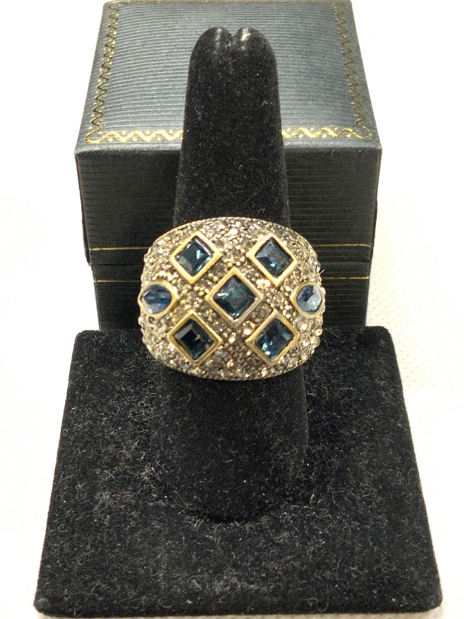 Heididaus Stamped Bejeweled Statement Ring W Box (1 of 8)