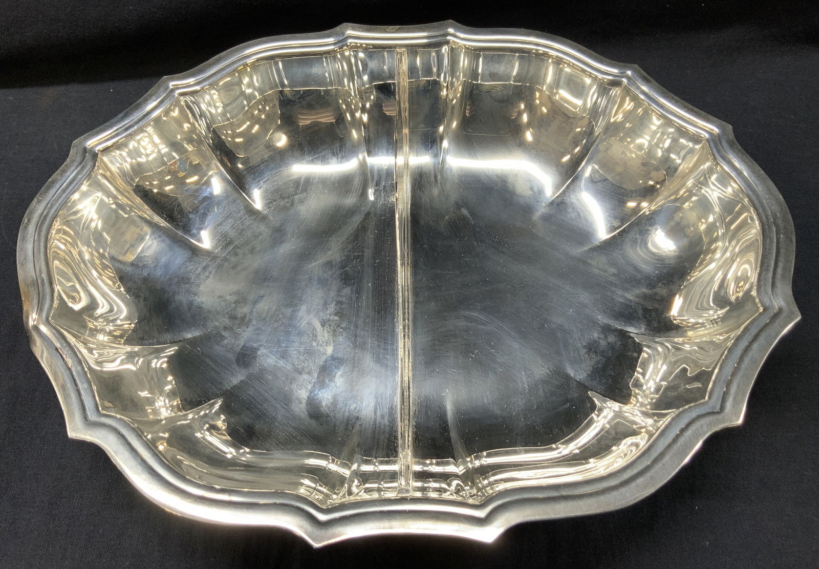 Chippendale Silver Plate Divided Platter 12in Auction