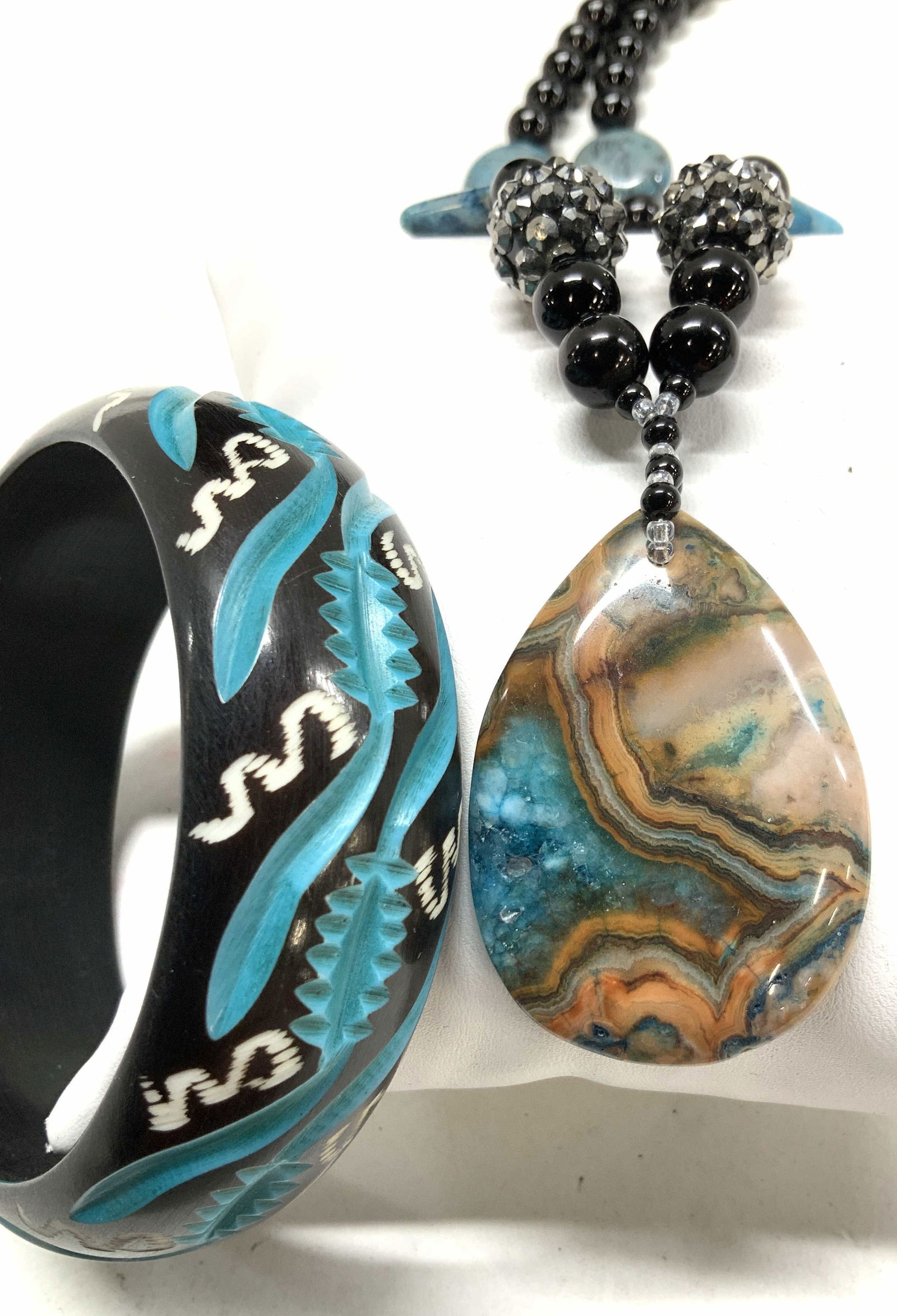 Handmade Gemstone Necklace, Tribal Bangle, 2 (1 of 7)