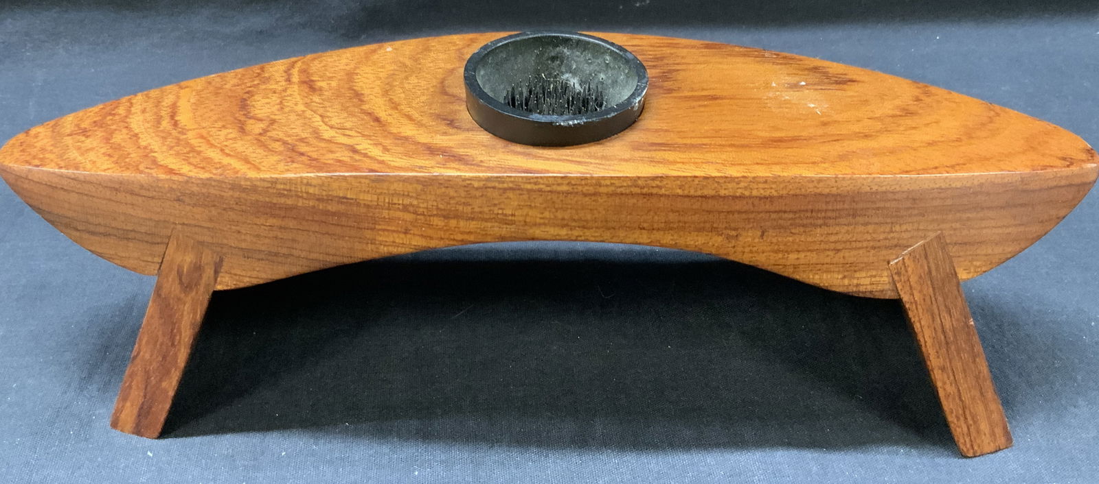 Footed Wooden Flower Frog Table Accessory (1 of 8)