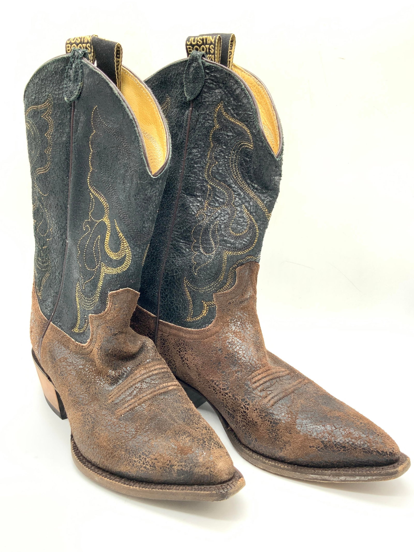 Size 14 Leather JUSTIN Cowboy Boots, Mexico (1 of 11)