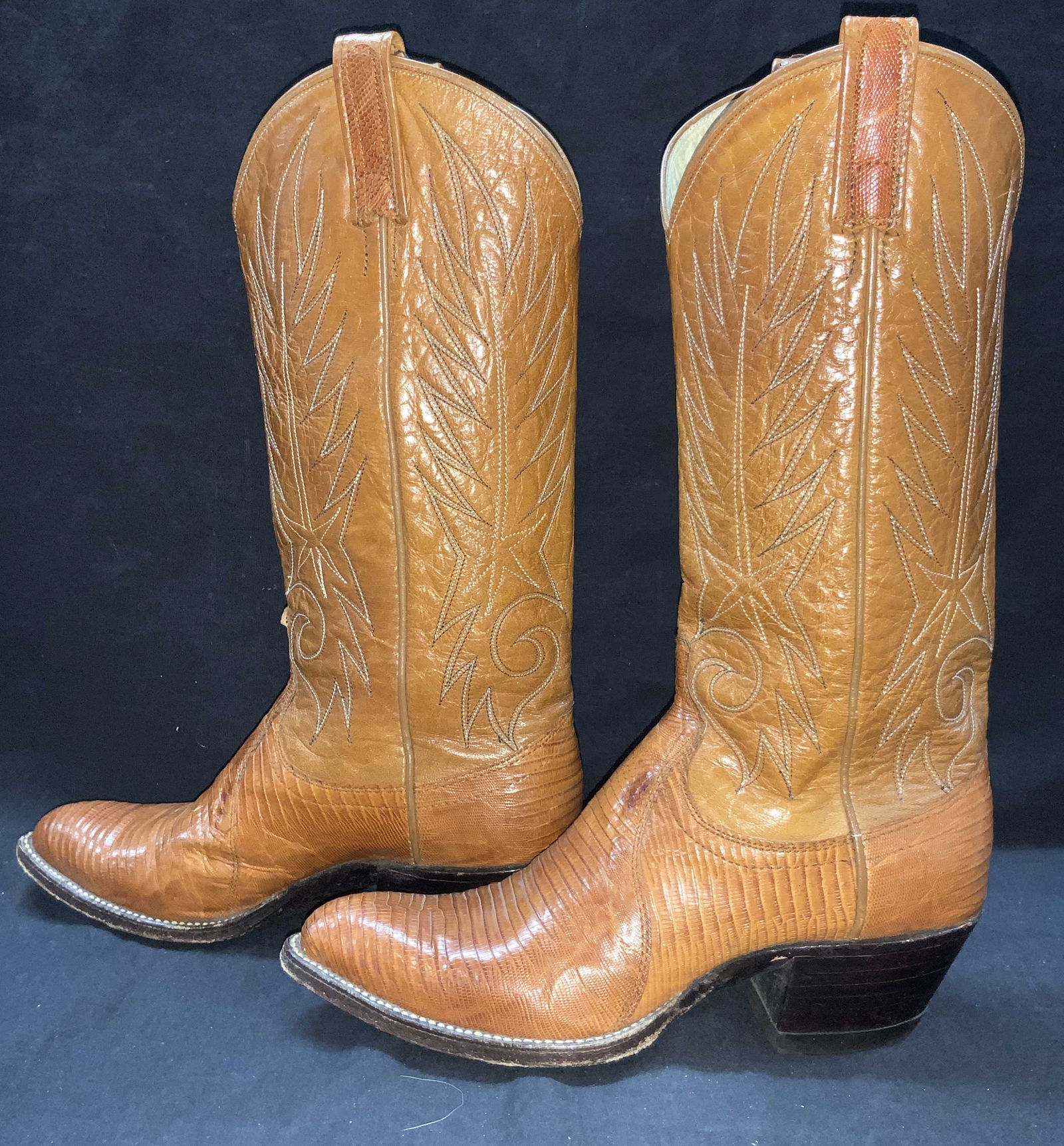 Vintage Dan Post Reptile & Leather Cowboy Boots (1 of 14)