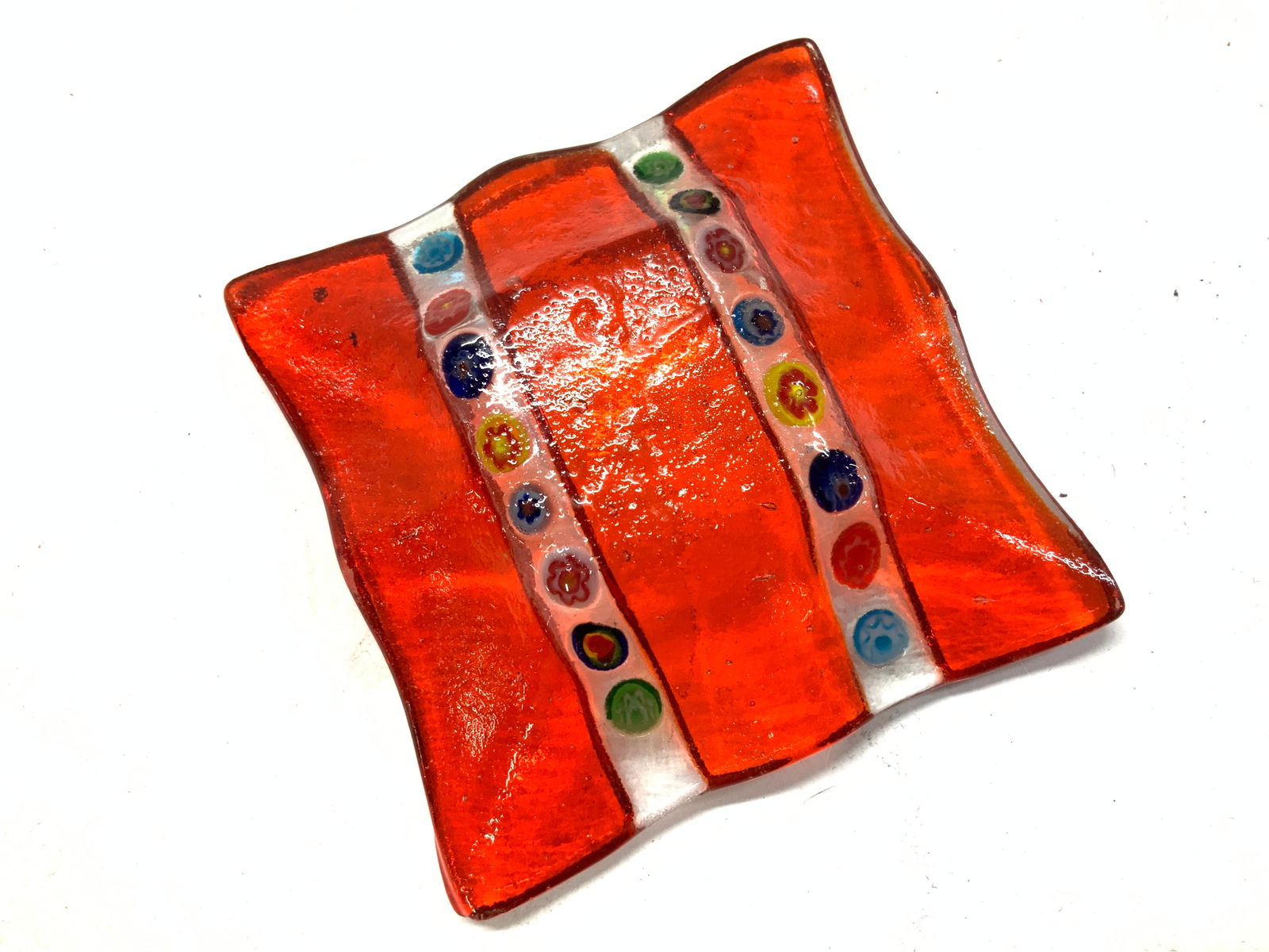 Murano Style Millefiori Red Glass Trinket Dish (1 of 6)