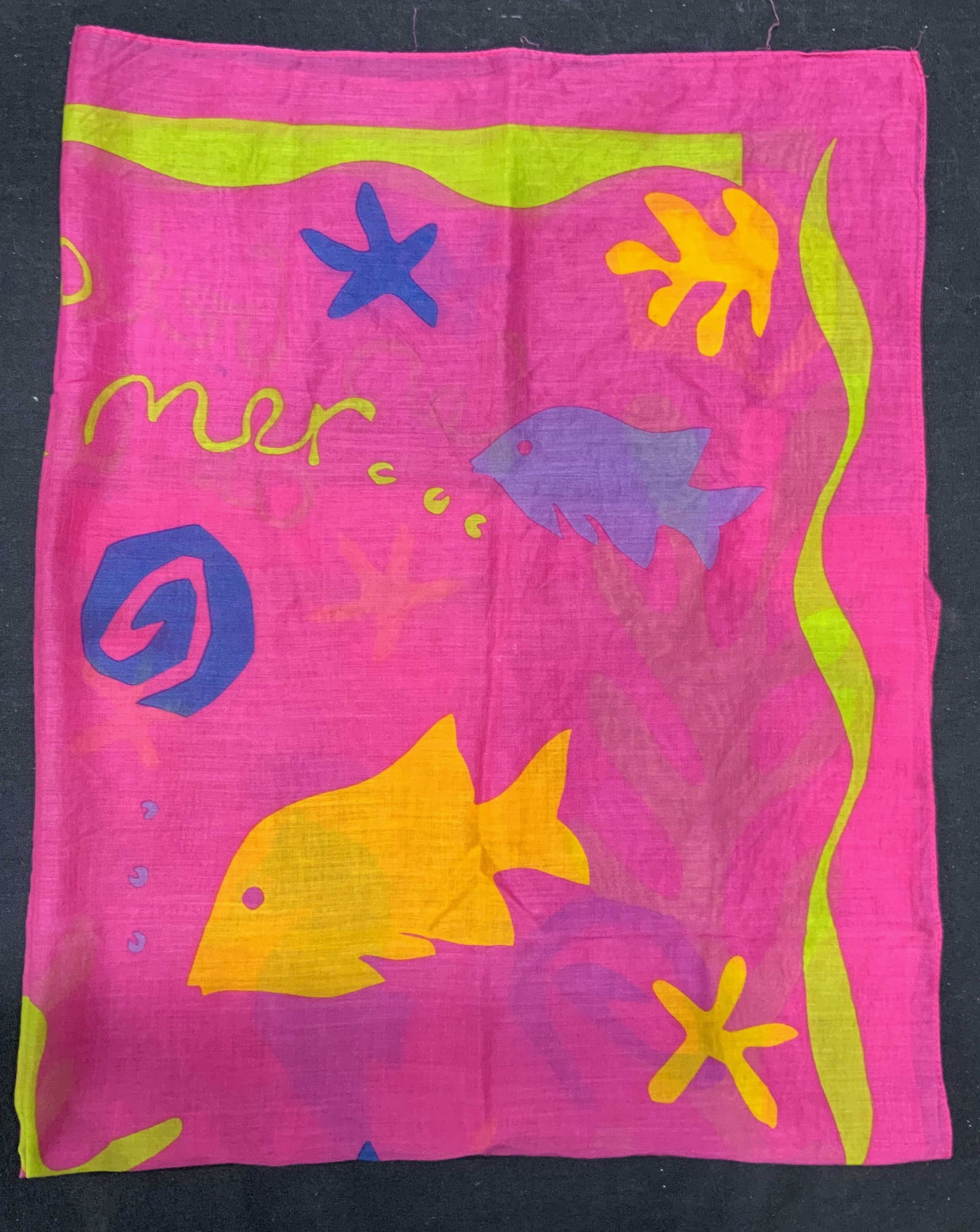 ECHO Pink Fish Print Cotton Scarf, Japan (1 of 6)