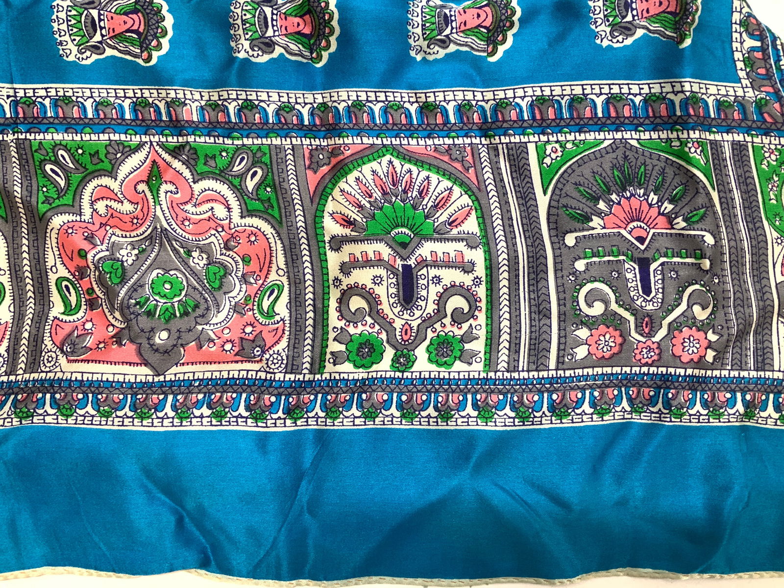 Hand Rolled Silk Indian Print Scarf (1 of 6)