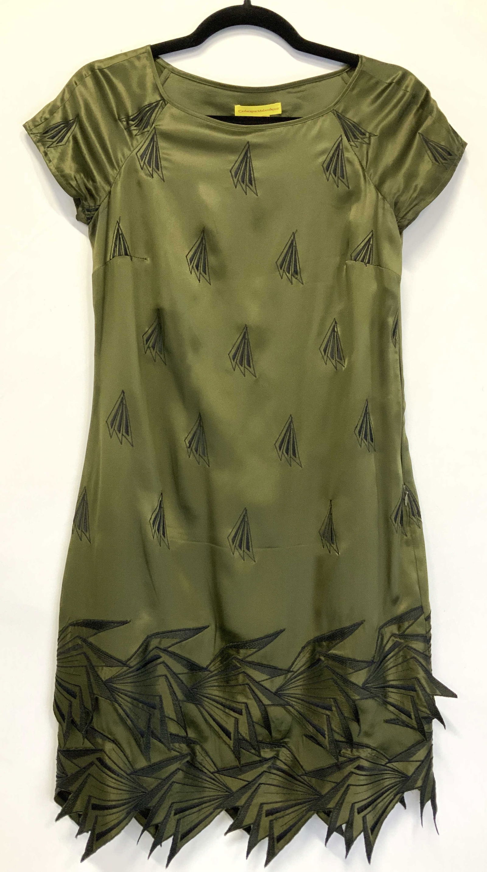 Catherine Malandrino Art Deco Silk Dress, sz 2 (1 of 7)