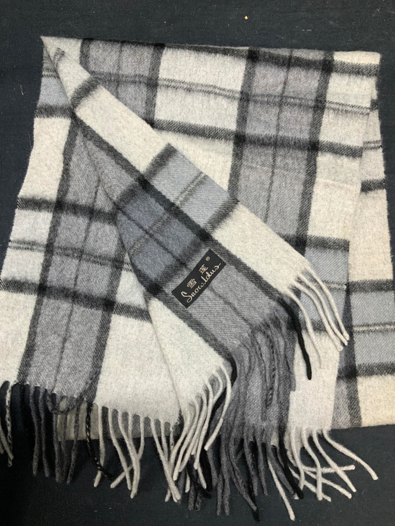 Snow Lotus Frey Plaid Cashmere Scarf (1 of 6)