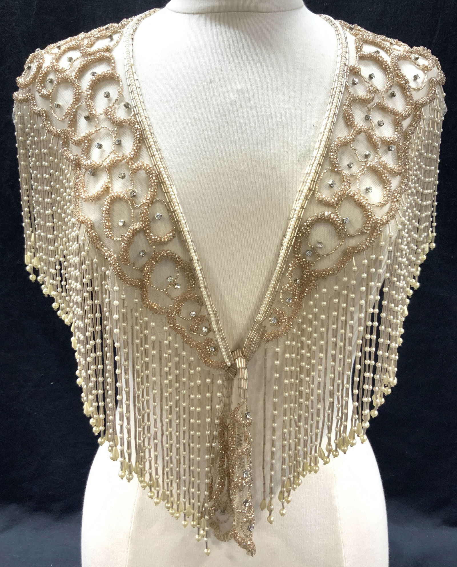 Vintage Woven Beaded Pearlescent Shawl (1 of 11)