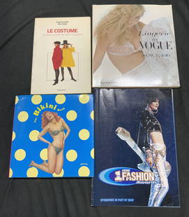 Lot 4 Vintage Fashion Books VOGUE, VH1, LeCOSTUME 1960s: Lot includes 4 fashion books THE BIKINI BOOK (Publ 1996 UNIVERSE PUBLISHING), LINGERIE IN VOGUE SINCE 1910 by CHRISTINA PROBERT (Publ 1981 Abbeville Press Inc.) LE COSTUME LA HAUTE COUTURE DE 1940 A N