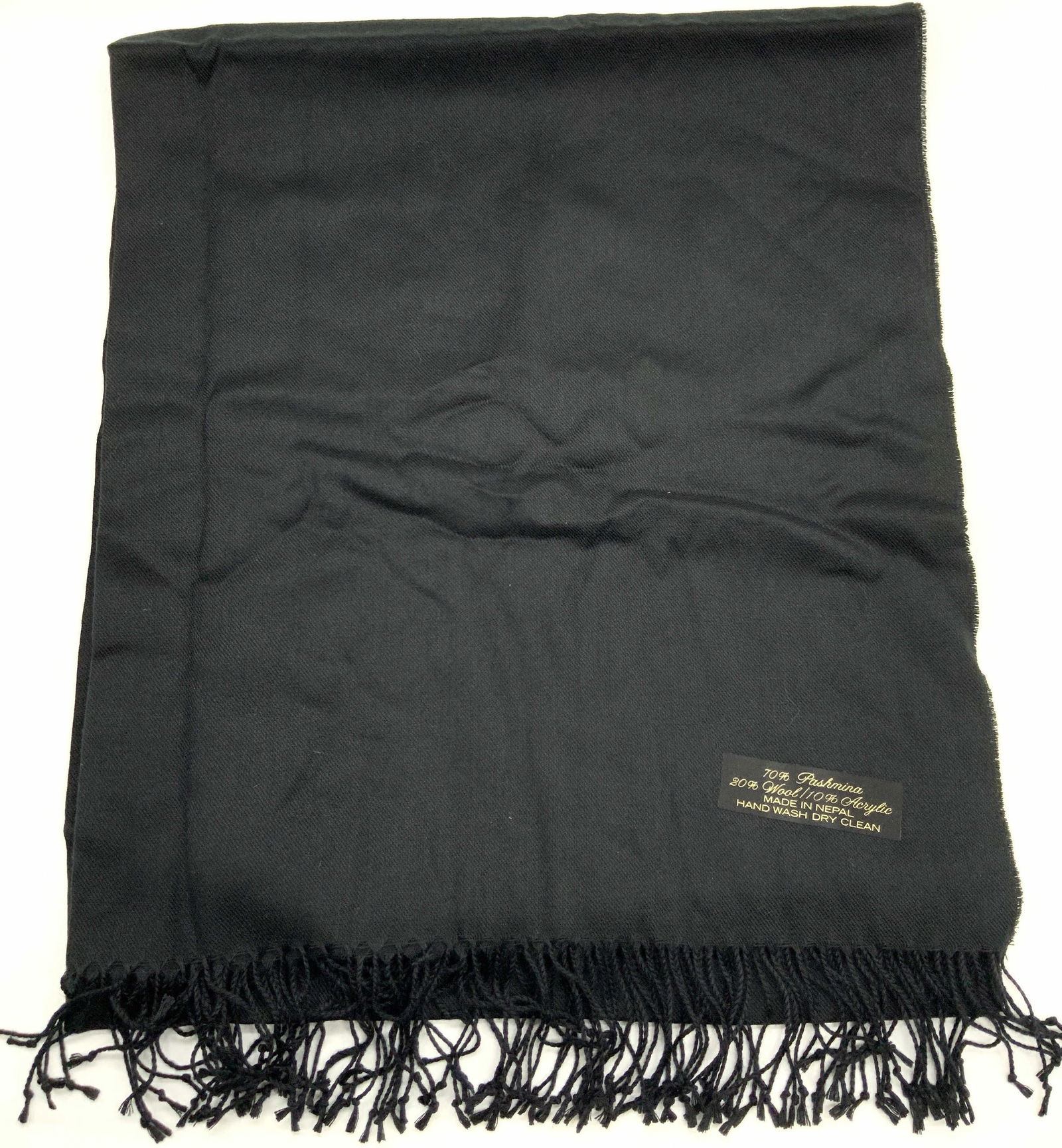 Pashmina & Wool Fringe Scarf/ Shawl, Nepal (1 of 6)
