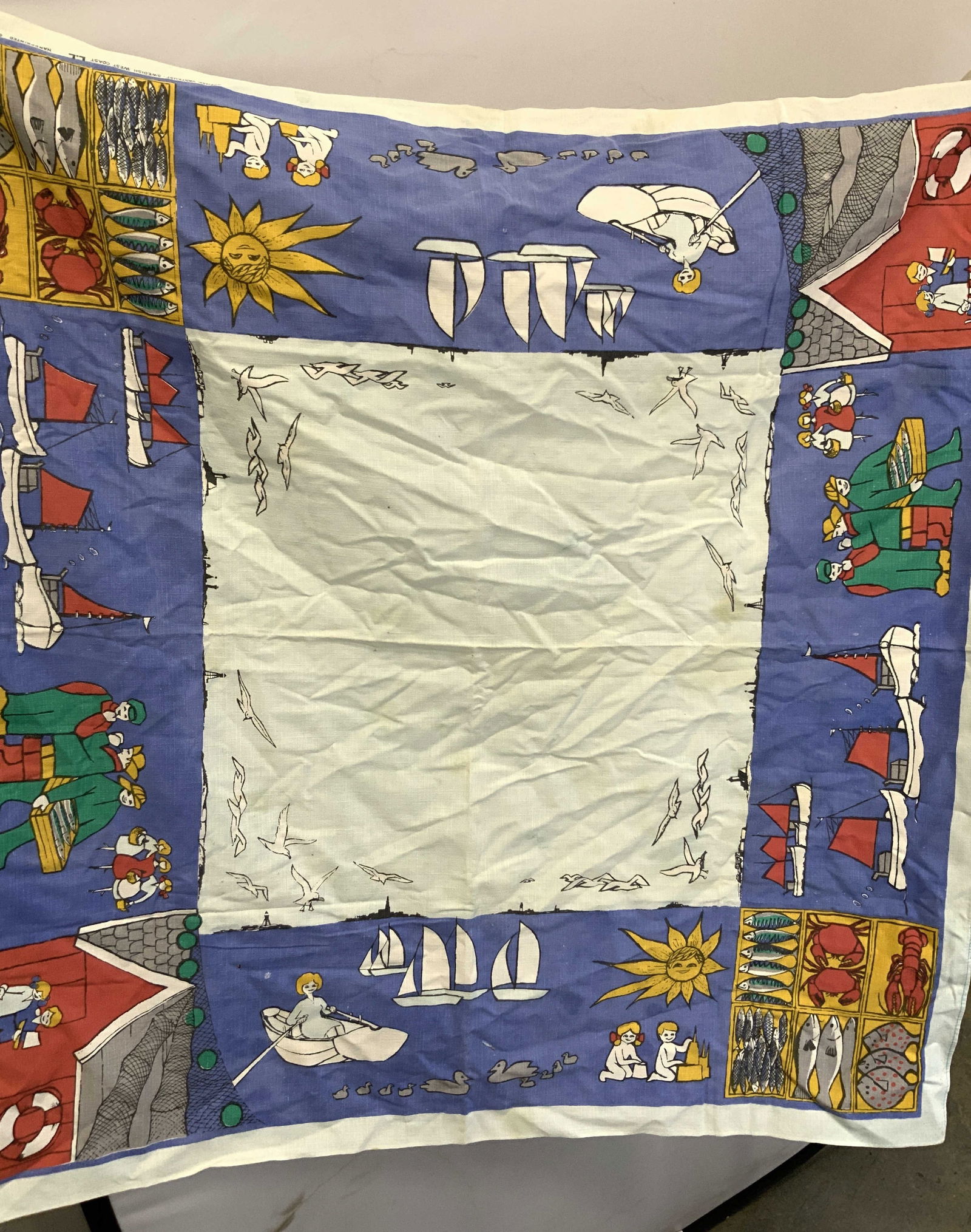 Hand Printed Svensk Vastkust Tablecloth, Sweden (1 of 6)