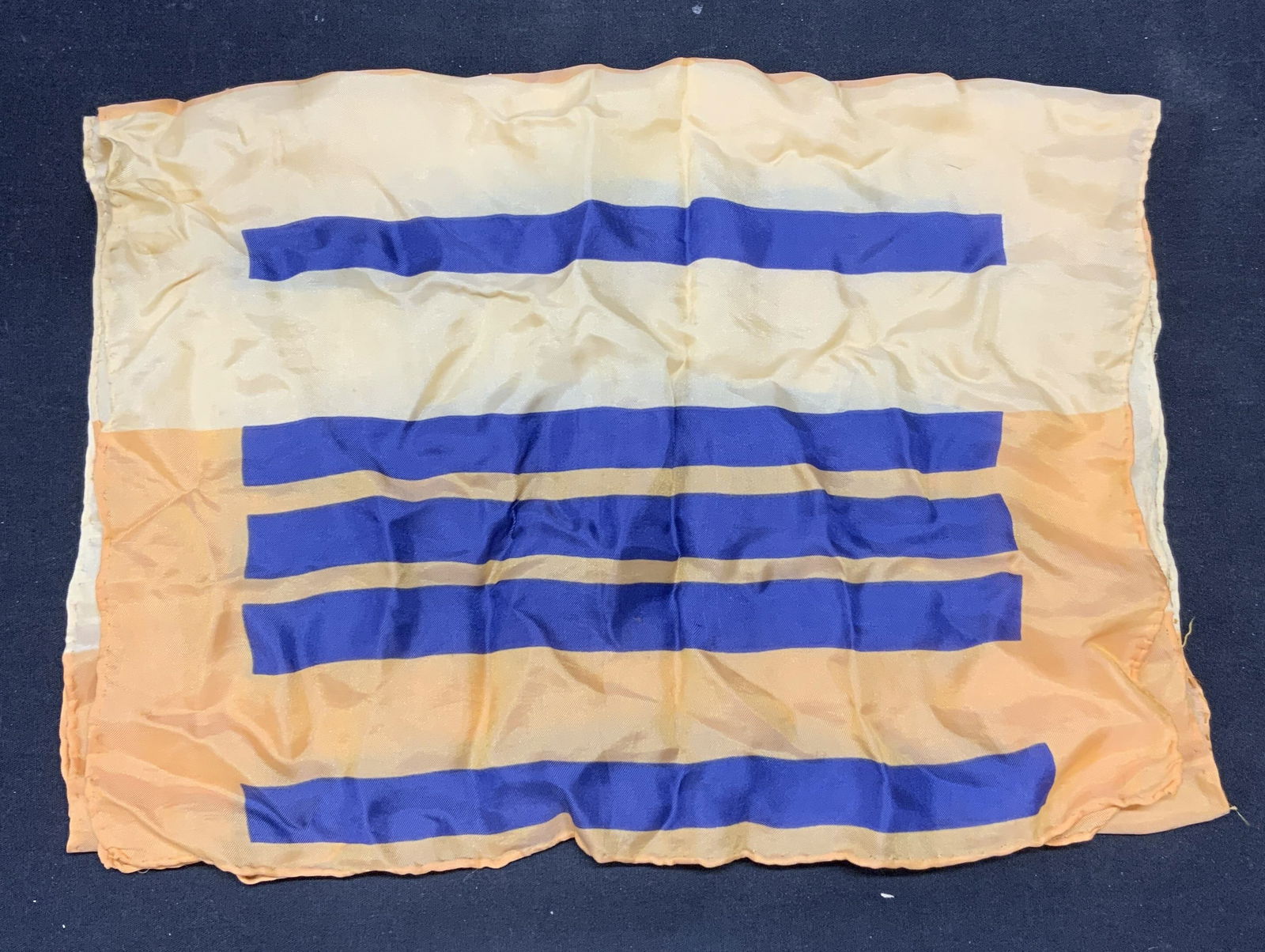 Yellow Blue Striped Silk Scarf (1 of 6)