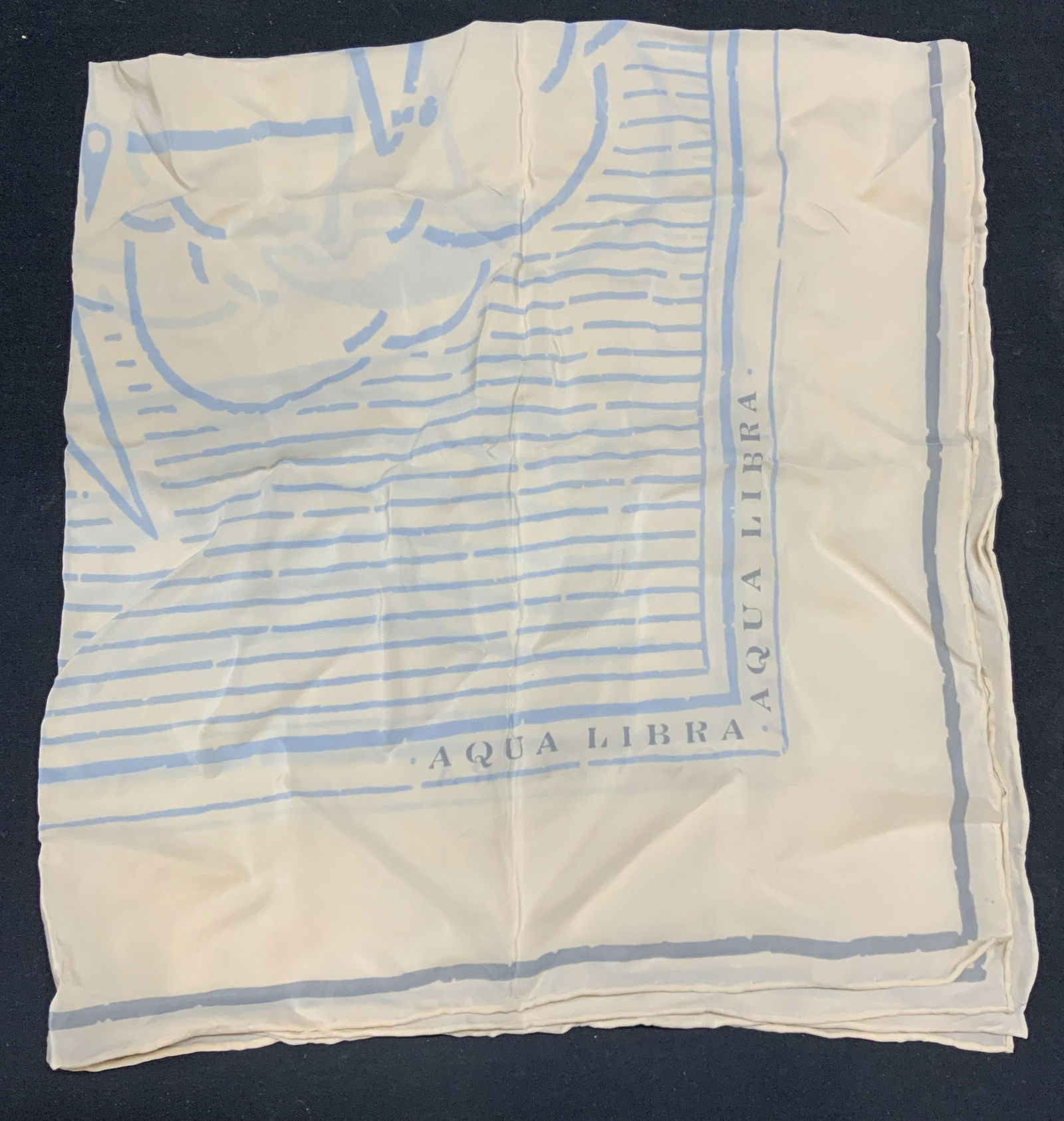 Aqua Libra White Graphic Print Silk Scarf (1 of 6)