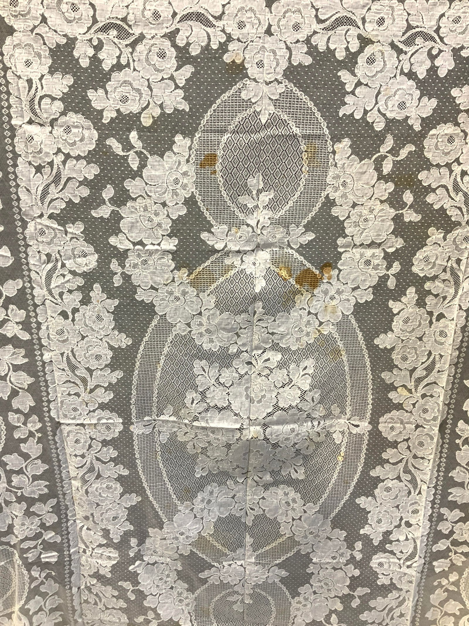 Off White Lace Embroidered Tablecloth (1 of 9)