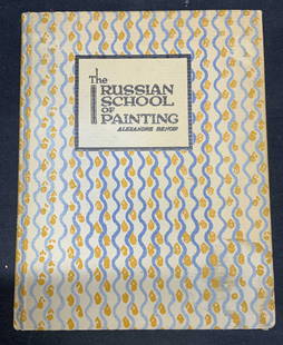 1916 Russian School of Painting, Benois, Illustr: Antique hardcover copy of The Russian School of Painting by Alexandre Benois. Published by Alfred A Knopf, 1916. Contains 32 plates in black and white. Some wear to cover, pages, and spine consistent