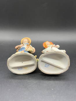 Handpainted Bisque Porcelain Alpine Boy and Girl 10in Figurines -  Chickenmash Farm