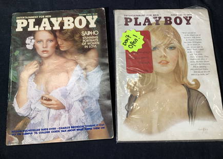 2 Collectible Vtg Playboy Magazines 1965, 1975: October 1975 Playboy Magazine and March 1965 Playboy Magazine. In original plastic wrap ( but have been opened) . 11.25 x 8.5 in. Playboy playmates of the month with centerfolds are Jill De Vries and