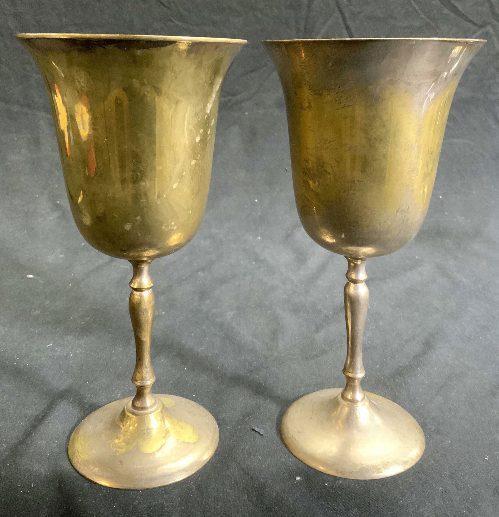 Pair Electro Plated Nickel Silver Goblets (1 of 7)