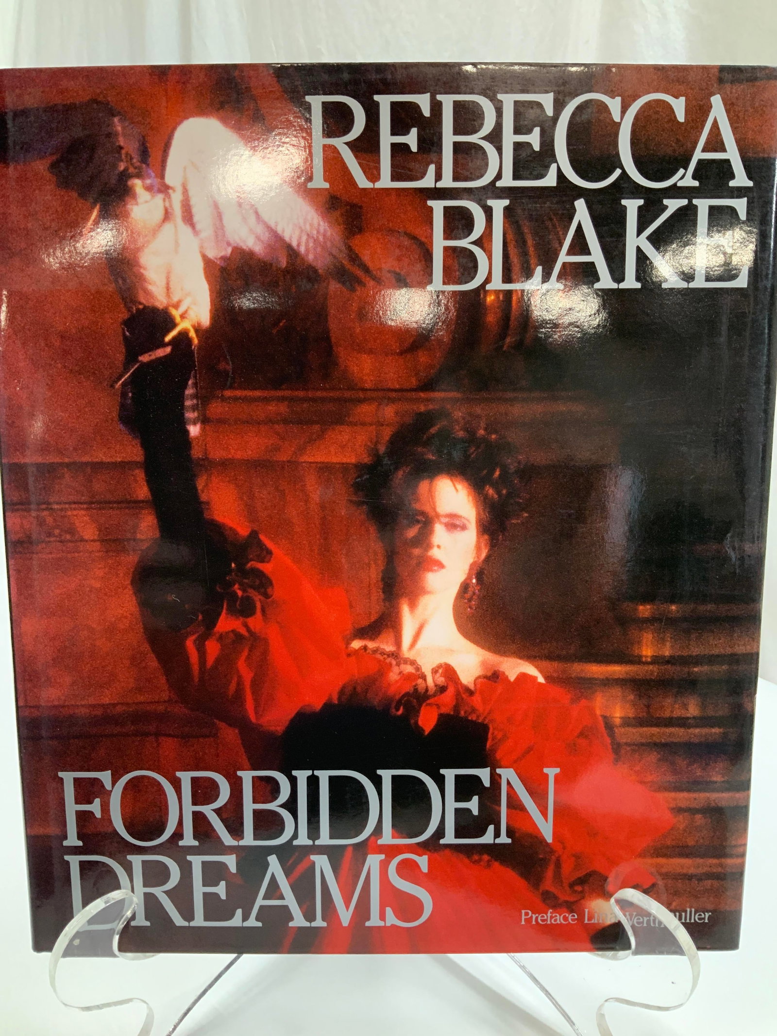 Autographed Illust Book by Rebecca Blake, 1984: Hardcover Signed Book by Rebecca Blake. First Edition of Forbidden Dreams , Quartet Books Ltd, November 1, 1984. 13.5 x 11.5 x 3/4 in., Glamour photography, vintage glamour photo book, autographed boo