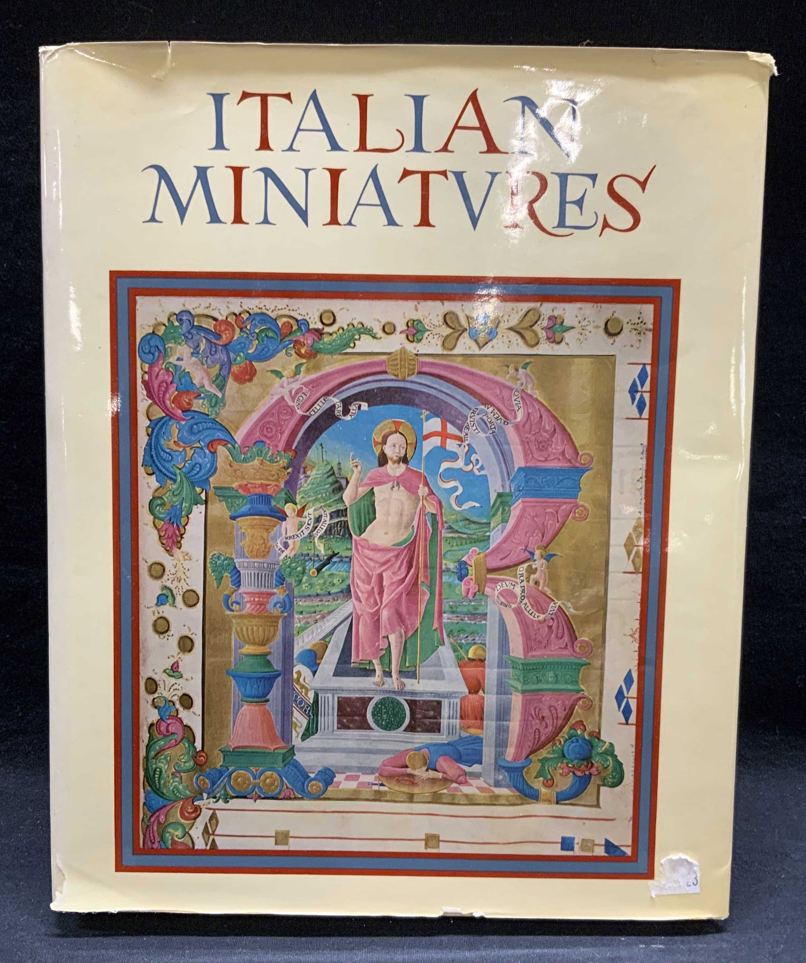 Italian Miniatures Book, 1954, Color Plate Illustr: Hardcover copy of Italian Miniatures by Mario Salmi. Published by Abrams, 1954. Contain color plate illustrations pasted on pages, printed in Italy. Some wear to cover, pages, and spine consistent wit